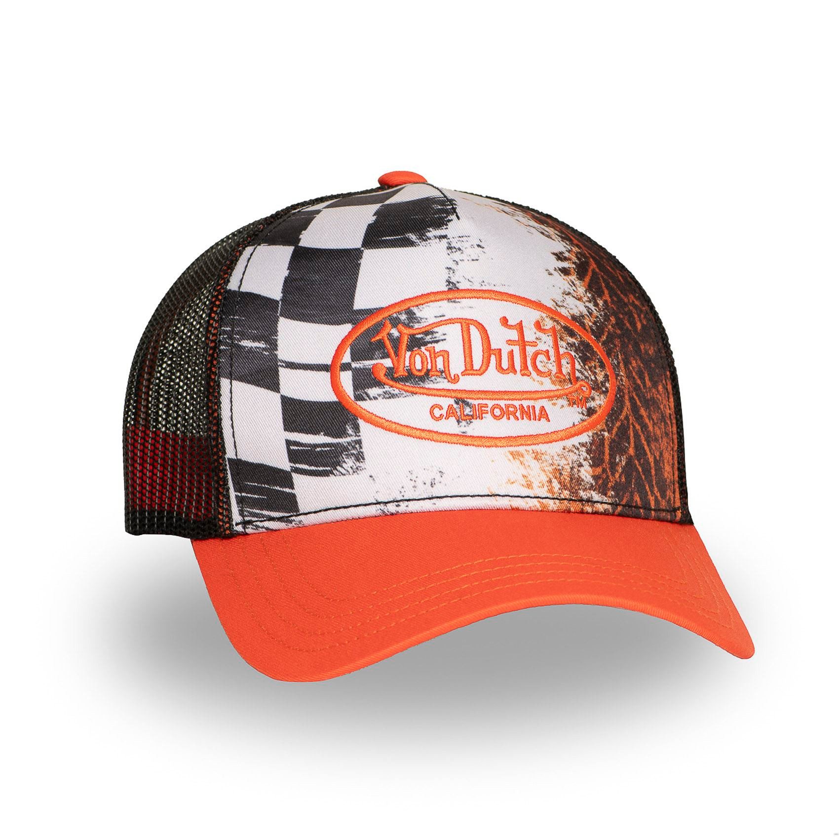 Von Dutch Trucker Cap Von Dutch Originals Trucker Cap CALIFORNIA Motor Skull Rock USA Racing (Basecap, Meshcap, Trucker Kappe) Sublimationsdruck auf Krone und Schirmunterseite