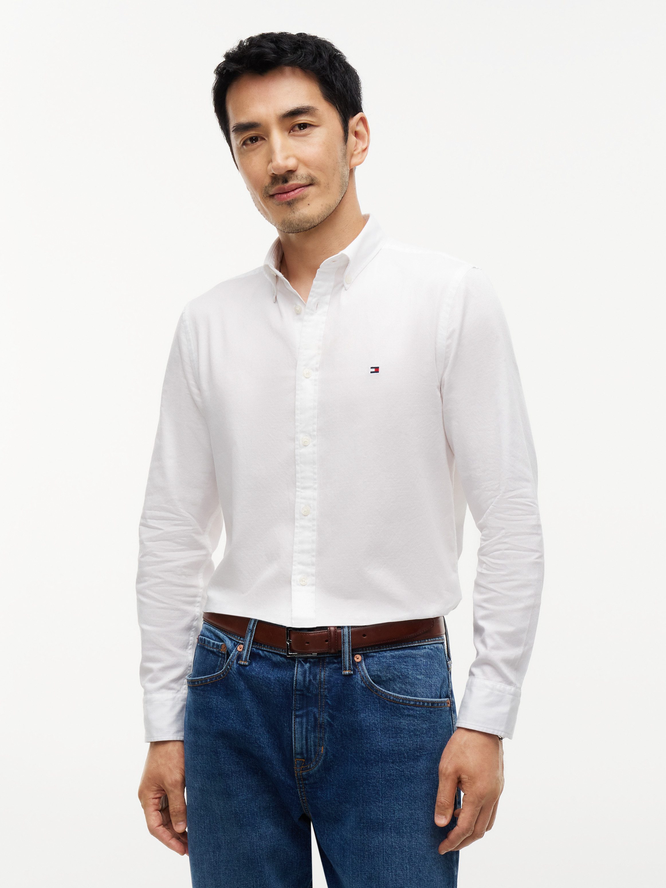 Tommy Hilfiger Langarmhemd FLEX DOBBY SLIM FIT Slim Fit Dobby Structure – Bild 2 von 5