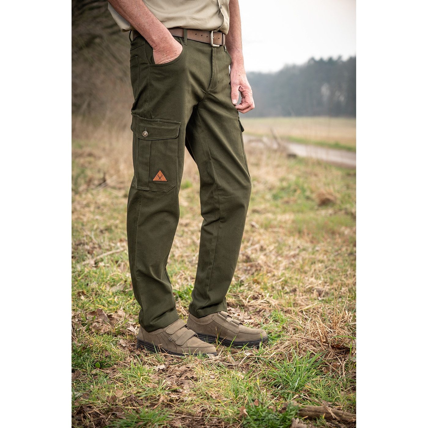 Schmidt Cargojeans mit Beintaschen oliv (1-tlg) Funktionalität und Komfort