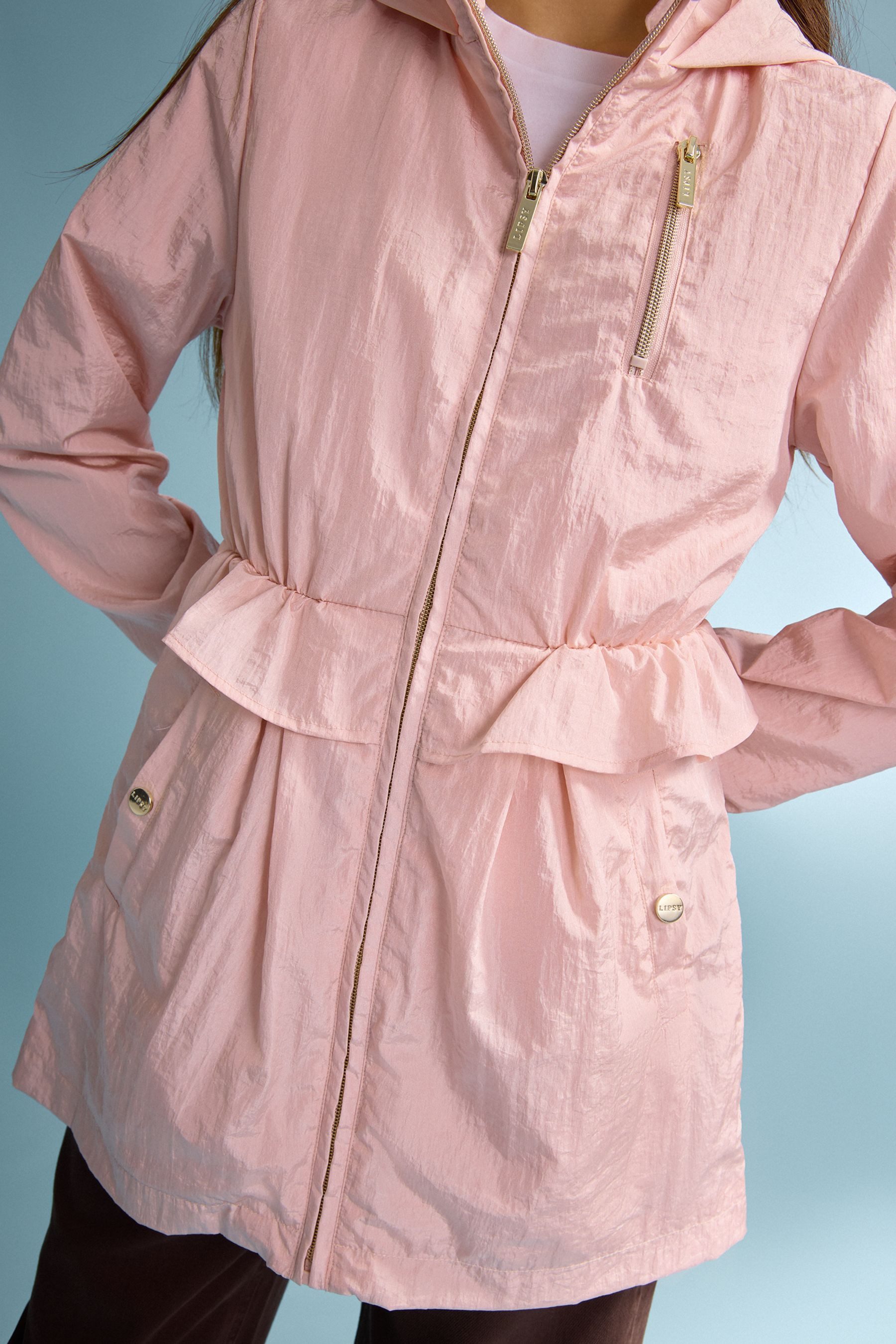 LIPSY Regenmantel Lipsy Leichte Regenjacke mit Schößchen (1-tlg)