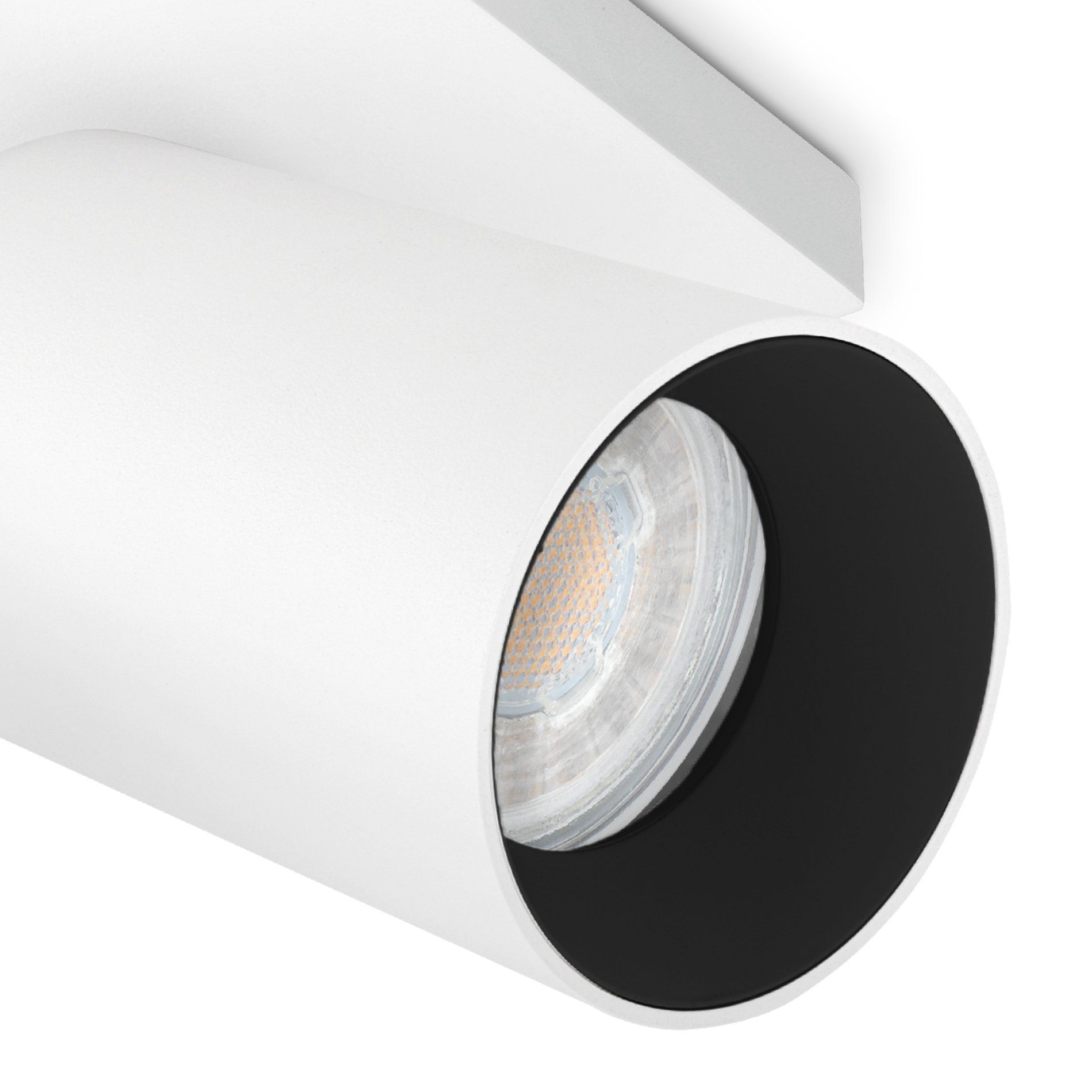 SSC-LUXon Spot Aufbauleuchte ALVO 4 Weiss in LED mit Schwarz 4x GU10, Moderne Warmweiß Deckenleuchte