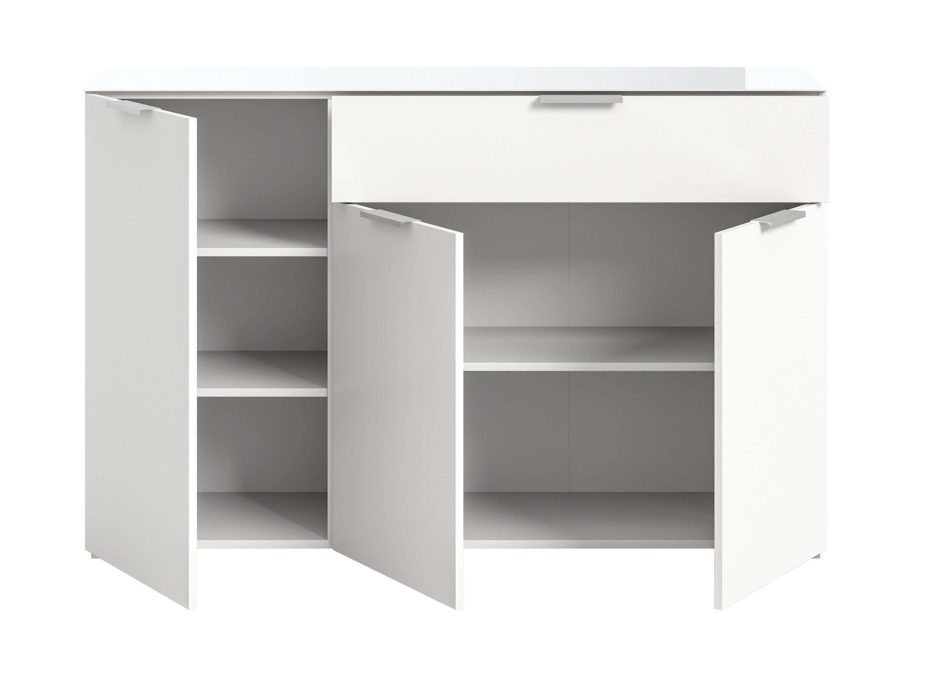 xonox.home Kommode in Weiß, Spannplatte/Spannplatte - 135x86x40cm (BxHxT)