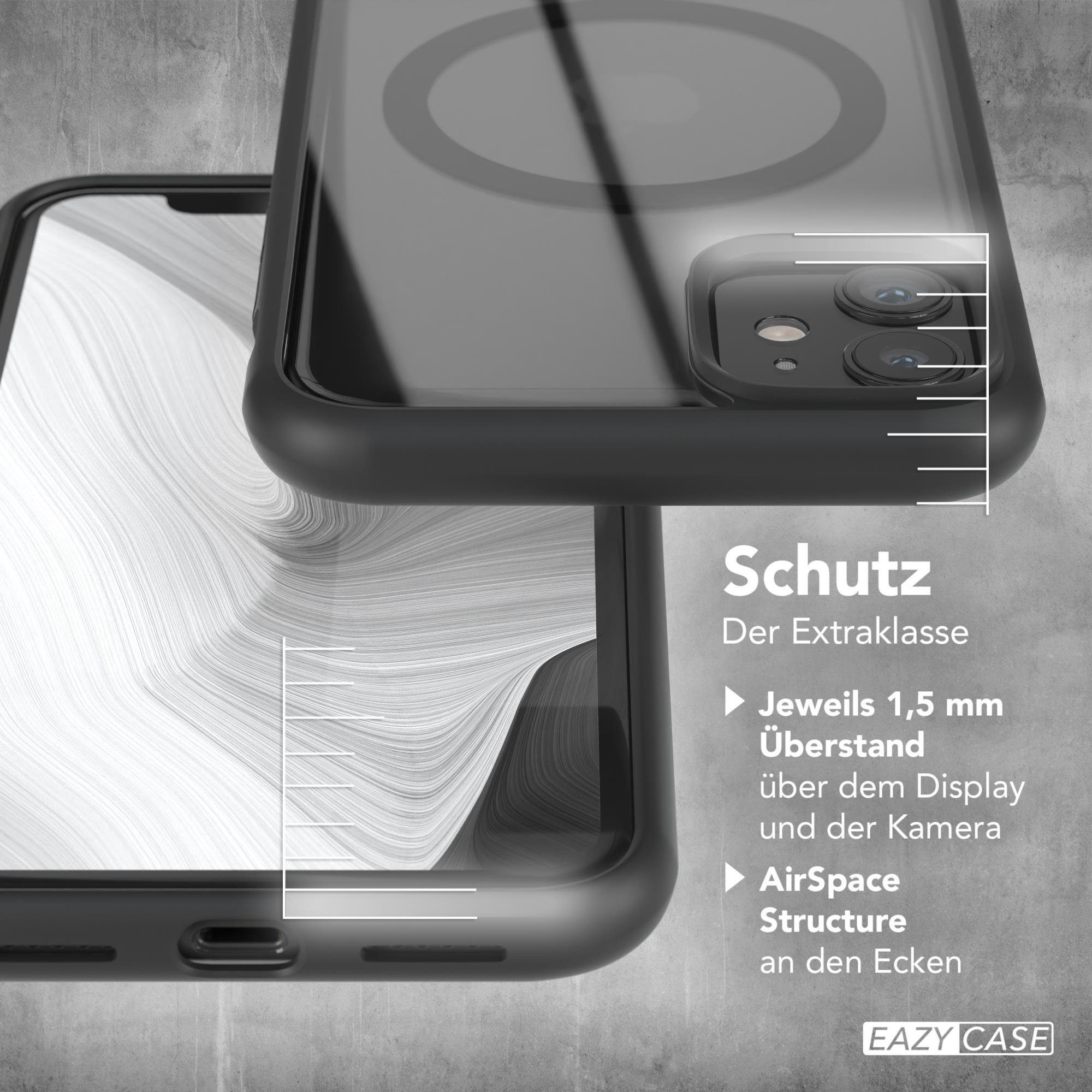 EAZY CASE Handyhülle Transparente Hülle mit MagSafe für iPhone 11 6,1 Zoll, Qi Charging kompatibel, Silicon Case, Slimcover Displayschutz, Schwarz – Bild 4 von 5