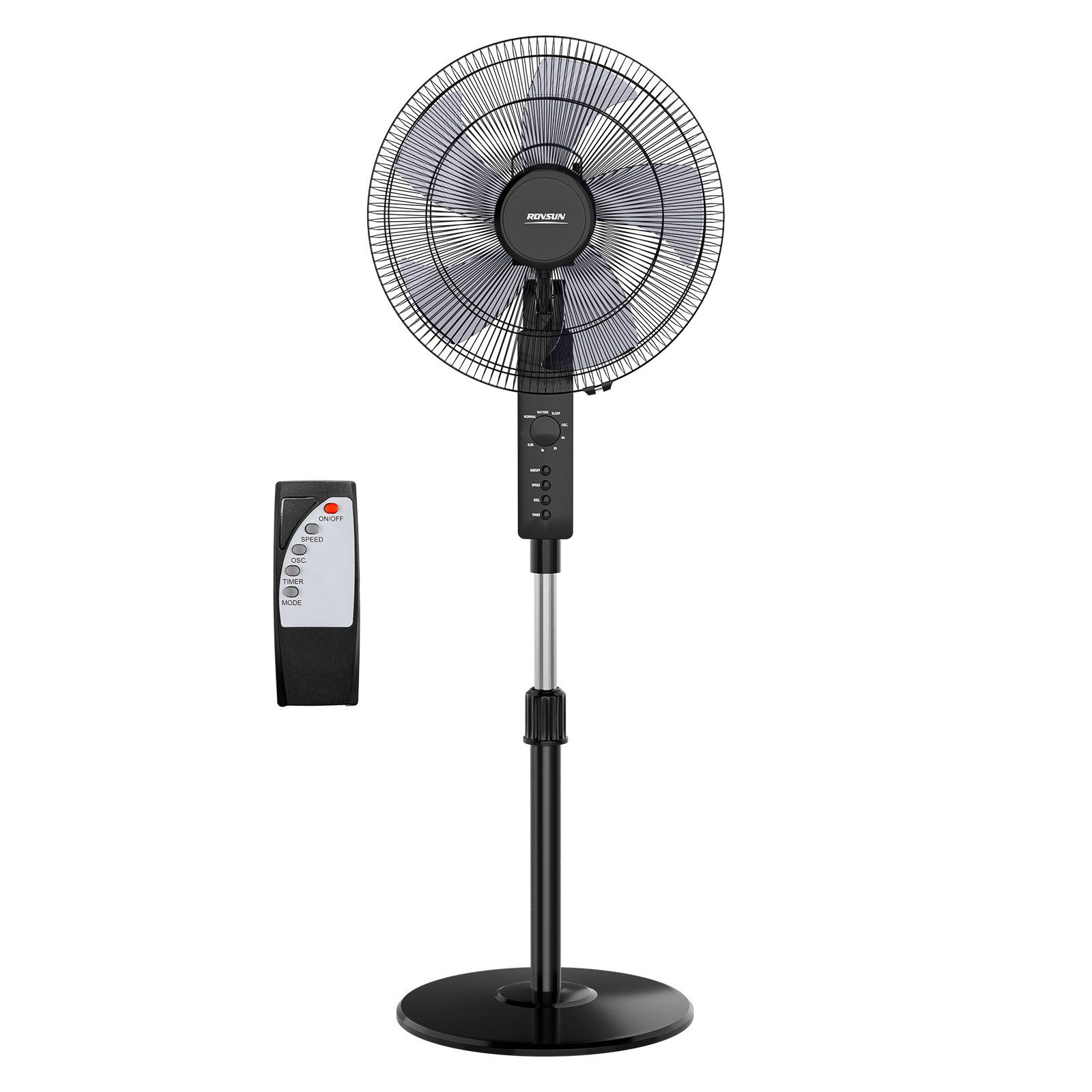 Standventilator mit Fernbedienung, 7,5H-Timer 3 Geschwindigkeitsstufen, 220V 65W