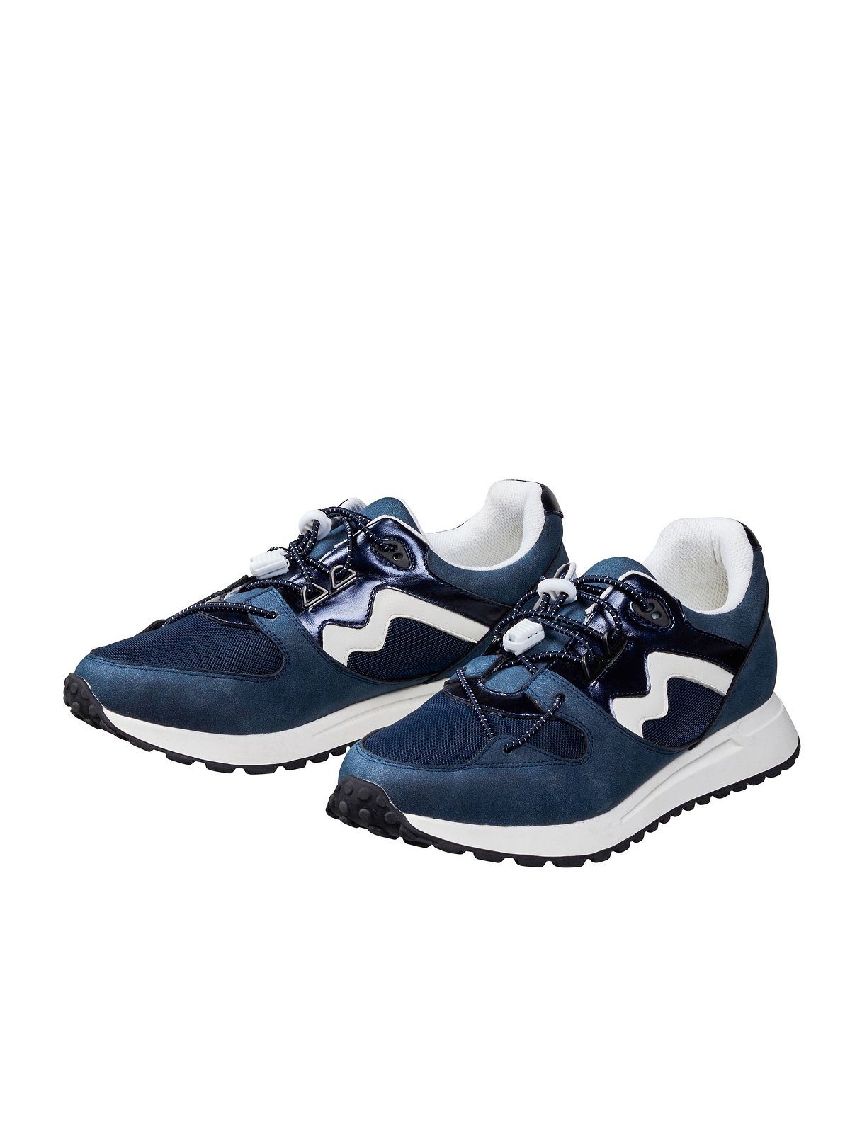 Sheego Gro e Gr en Sneaker mit Details in Glanz und Veloursoptik