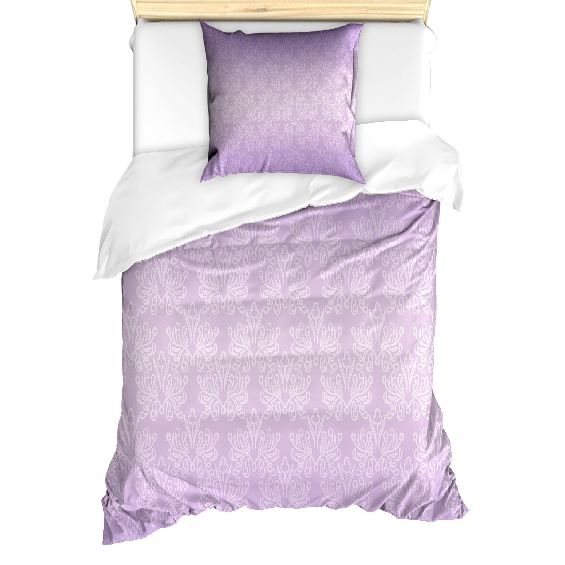 Abakuhaus Bettwäsche Milbensicher Allergiker geeignet mit Kissenbezug, Microfaser, Lila Barock-Strudel-Motive