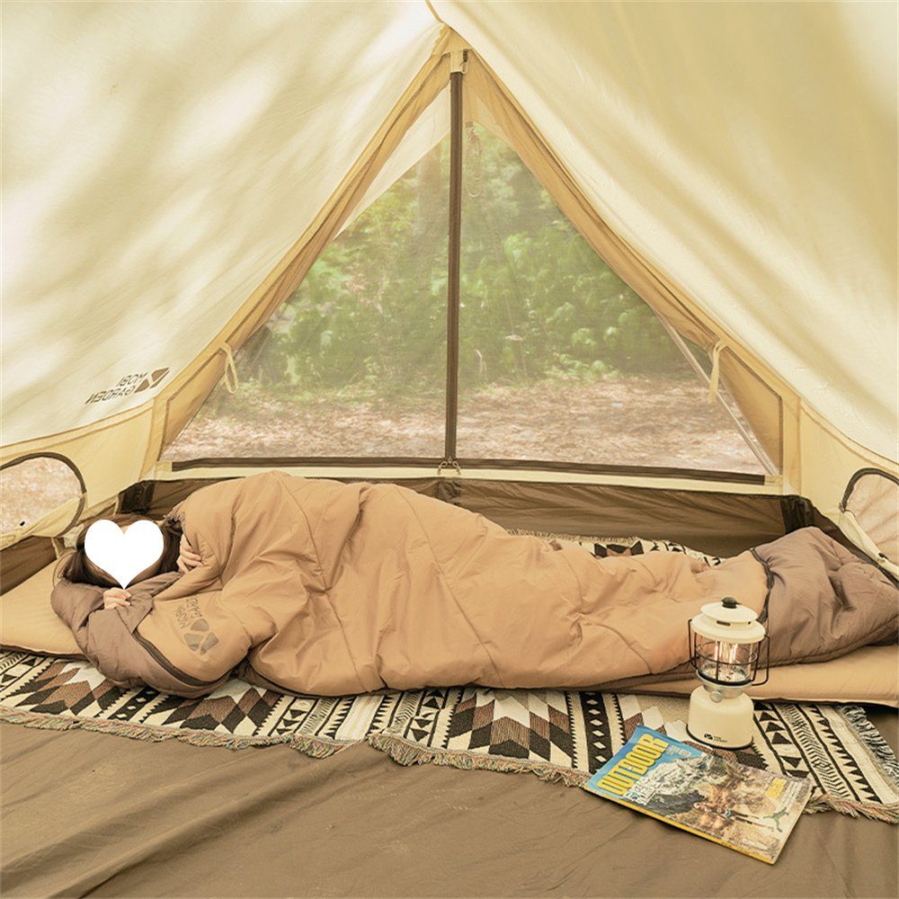 Schlafsack für (1 Winterschlafsack 2KG Dekorative tlg), Wandern, Deckenschlafsack Camping, Mumienschlafsack, Outdoor-Reisen für warmes Camping