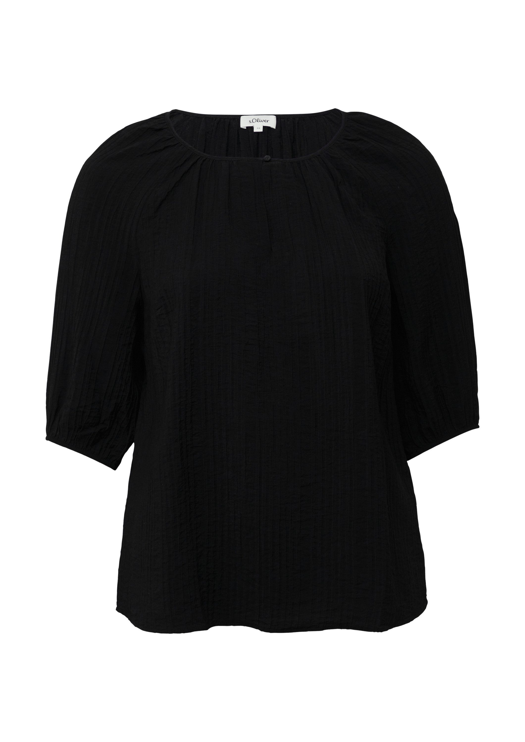 s.Oliver Kurzarmbluse Bluse Strukturierte Relaxed-Fit-Bluse mit günstig online kaufen