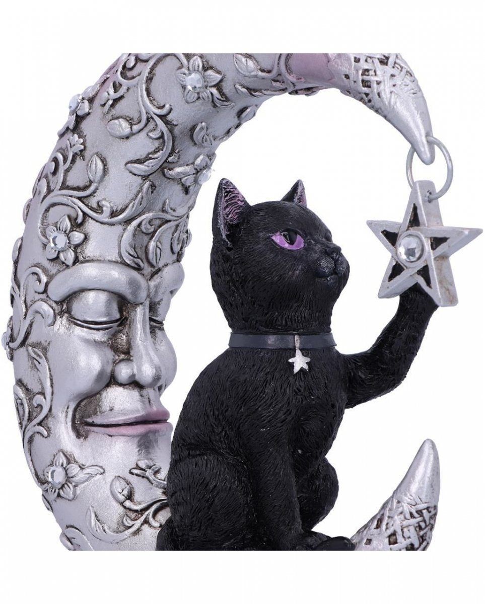 spielende Horror-Shop Dekofigur Fig Mond schlafendem Katze auf Schwarze,