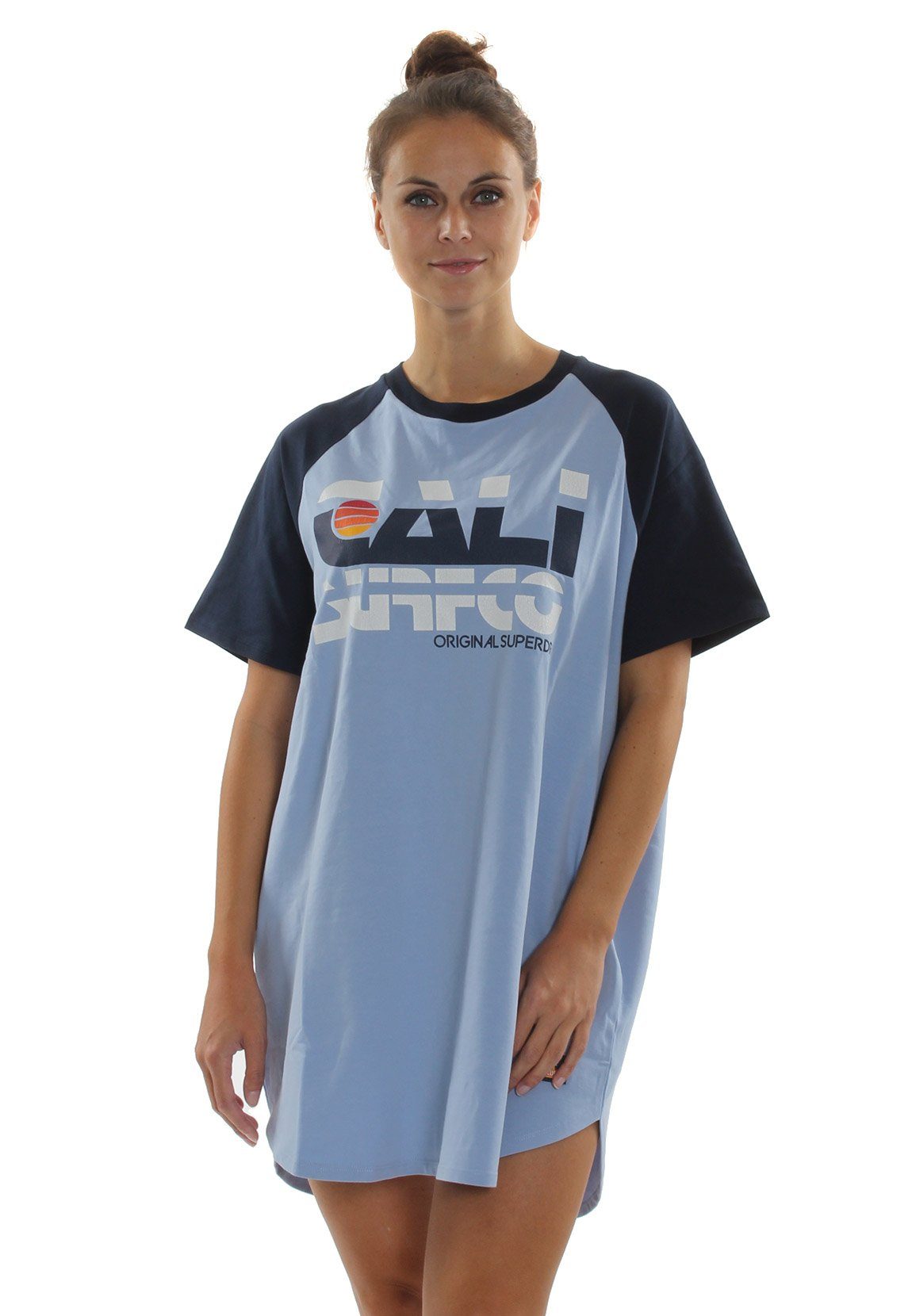 Superdry Oversize-Shirt »Superdry Damen Shirt Kleid CALI SURF RAGLAN TSHIRT  DRESS Forever Blue Blau« online kaufen | OTTO