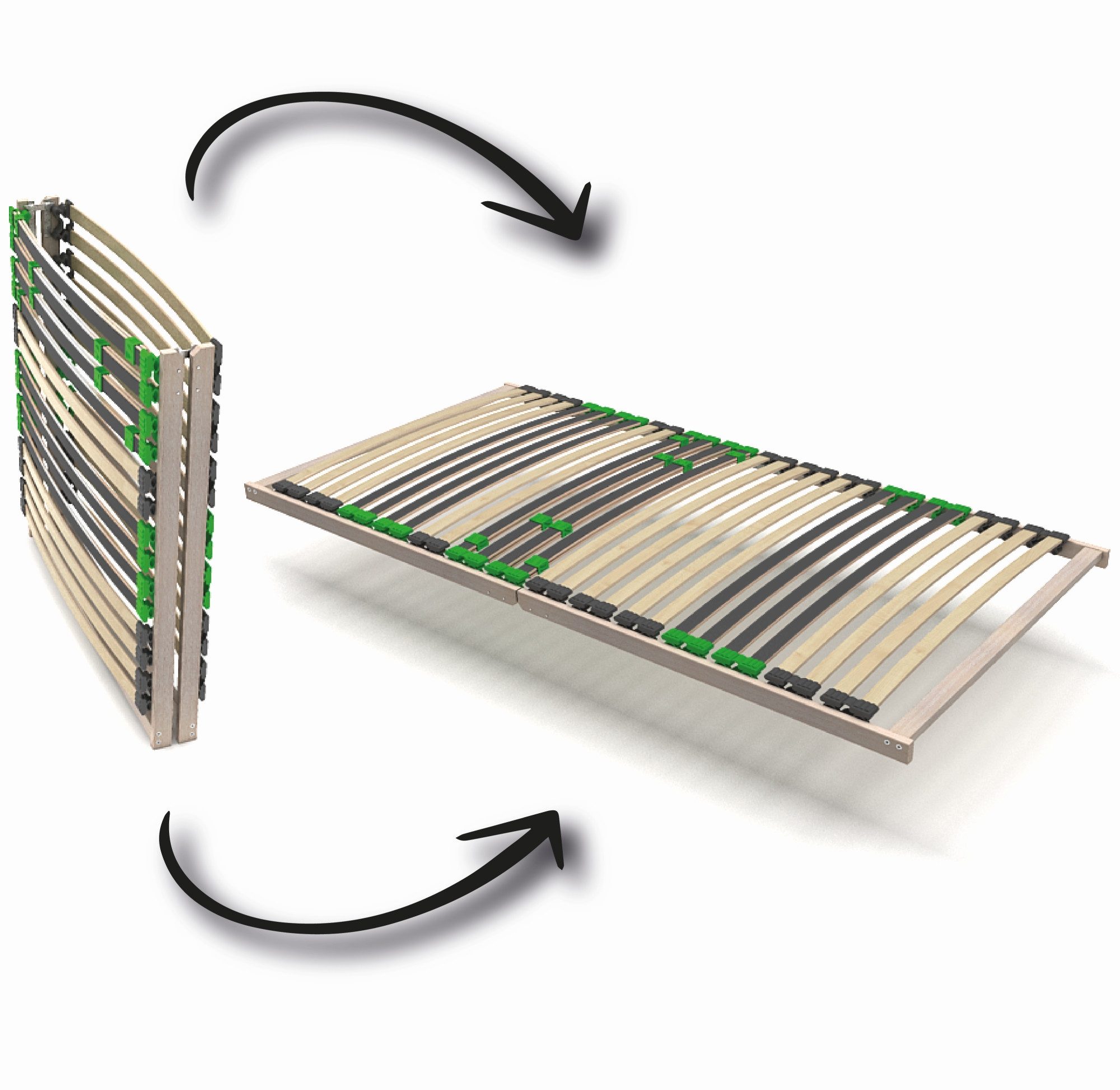 Lattenrost fertig montiert - FixSTAR - 7-Zonen - 28 Federleisten, Klappbar, Lattenrost2go, Kopfteil nicht verstellbar, Fußteil nicht verstellbar, kein zusammenbauen, da fertig montiert