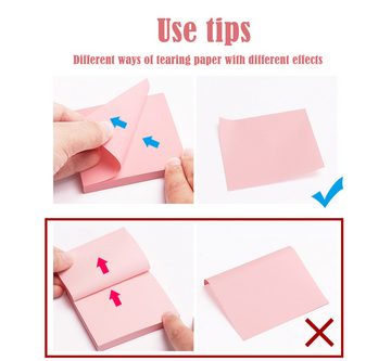 Homewit Haftnotizblock Selbstklebende Haftnotizen Haftnotizzettel Zettel Sticky Notes Set, 42g/Stück, 1000 Blatt insgesamt in 10 Farben für Büro, Haus