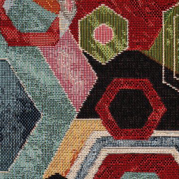 Stoff Dekostoff Gobelin Premium Geometric Colourful Art Hexagon bunt 1,4m