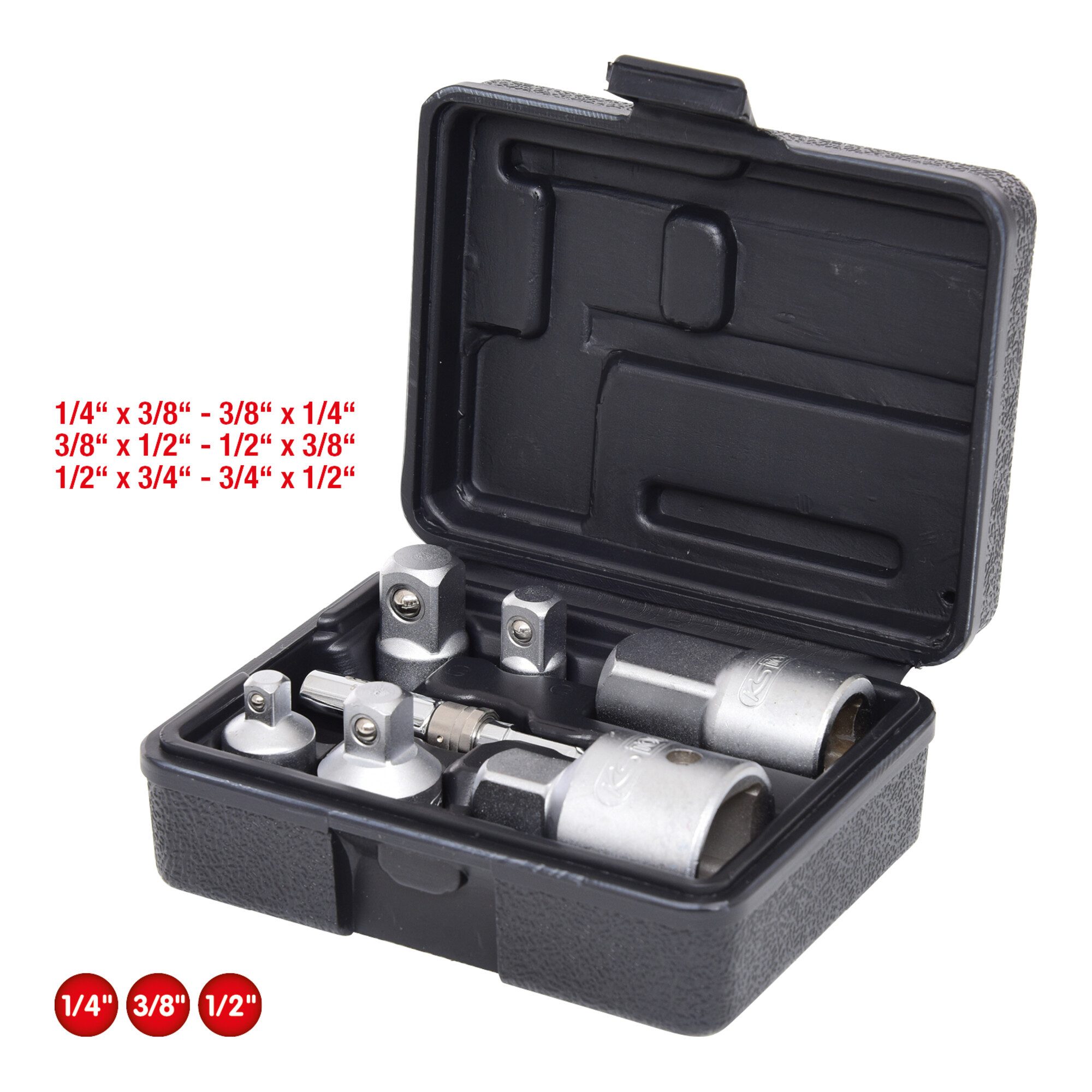 KS Tools Steckschlüssel KS Tools Vergrößerungs- und Reduzieradapter-Satz, 7-tlg.