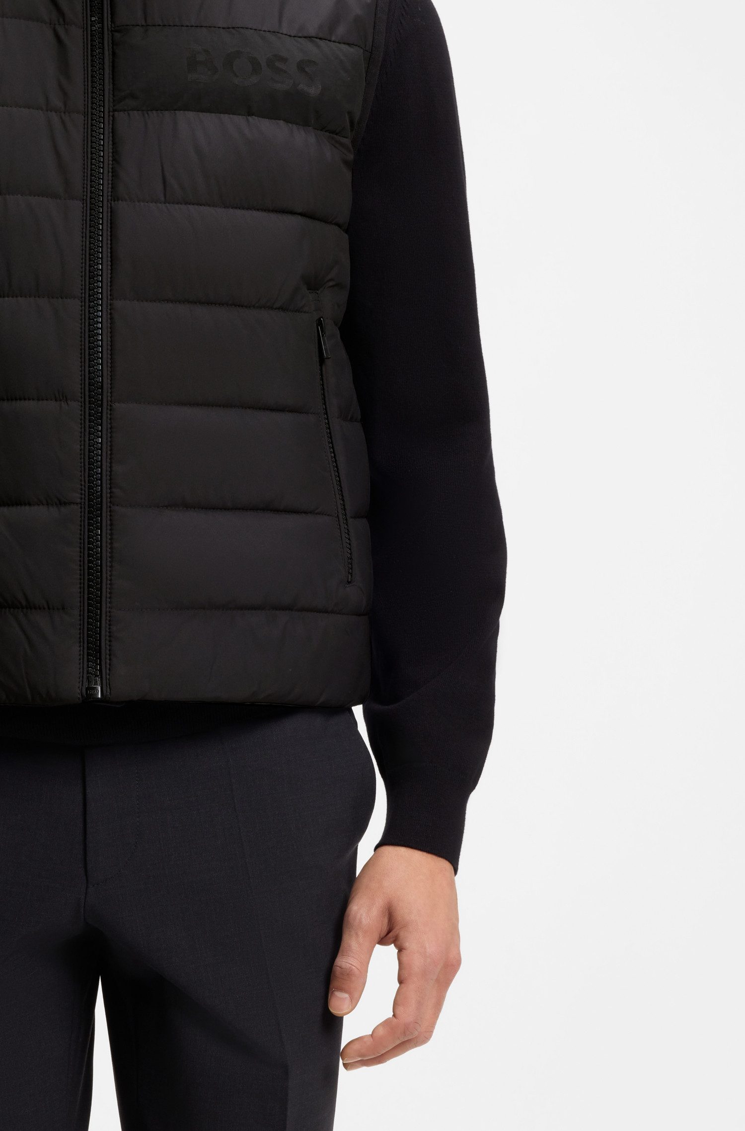 BOSS Steppweste Cenito Premium Menswear für die Übergangszeit, regular fit