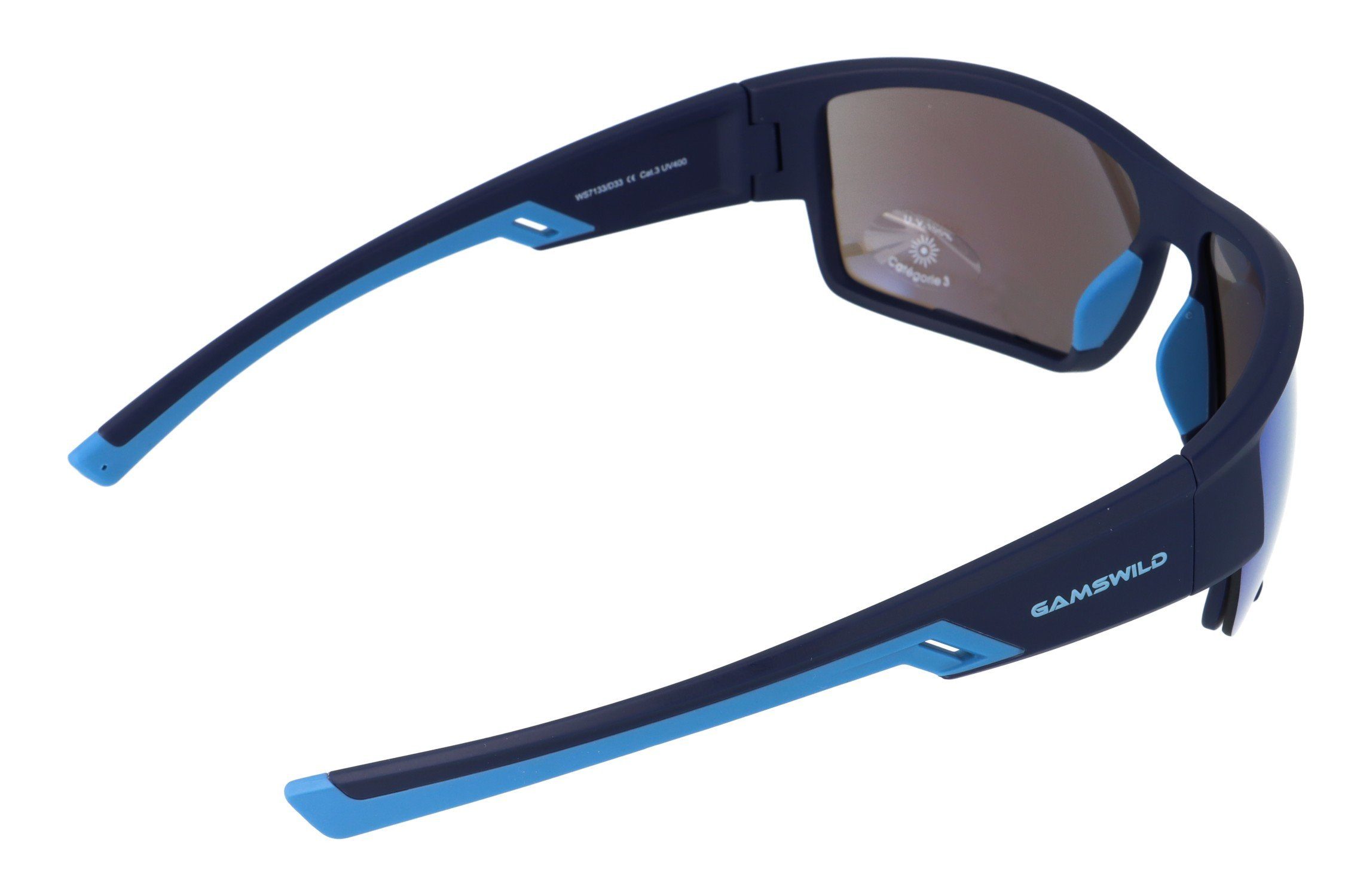 Gamswild Sportbrille UV400 Sonnenbrille Skibrille Fahrradbrille breite Bügel/Zugluftschutz, Damen Herren Modell WS7133 in schwarz, braun, blau