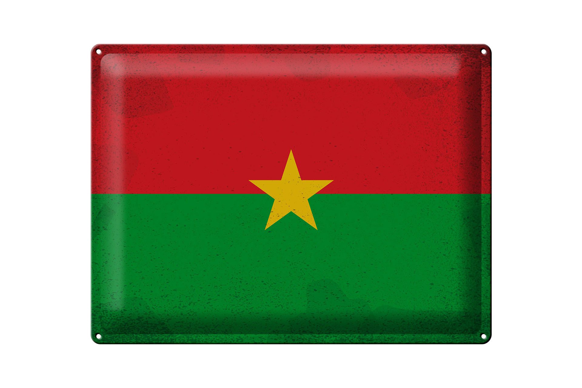 Metallschild Flagge Burkina Faso 40x30cm Flag Vintage