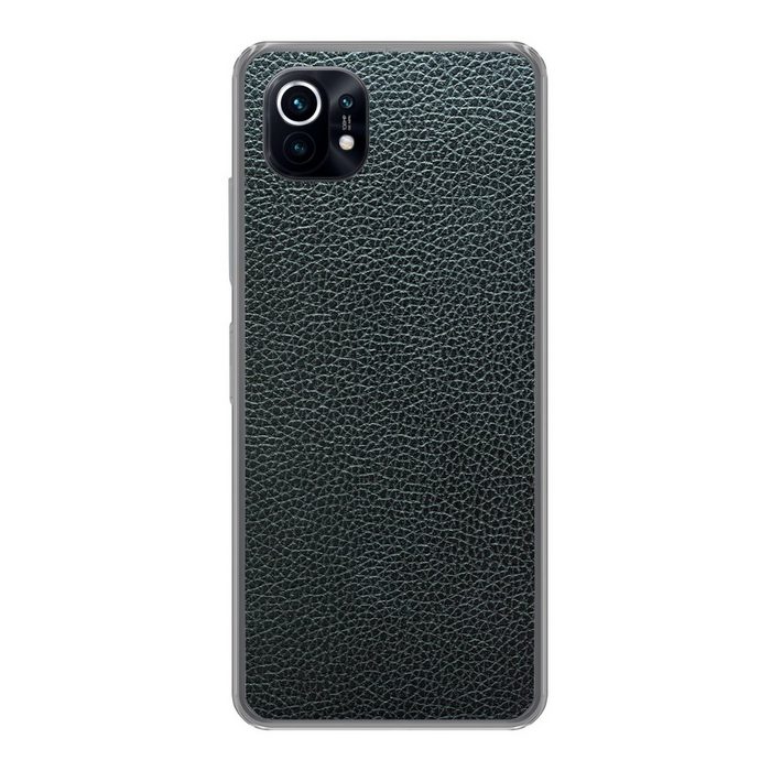 MuchoWow Handyhülle Leder - Textur - Schwarz - Grün - Hell Phone Case Handyhülle Xiaomi Mi 11 Silikon Schutzhülle