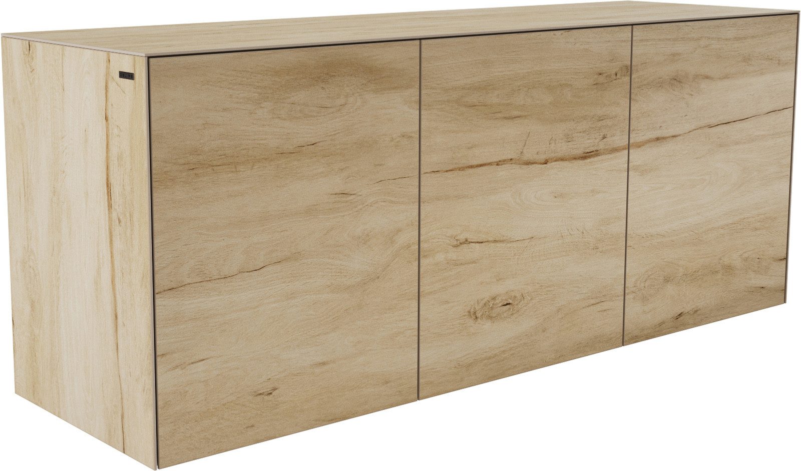 DELIFE Sideboard Cuor, Keramik Laminam® Sabbia Eichefarbig 150 cm 3 Türen Schwebend Sideboard
