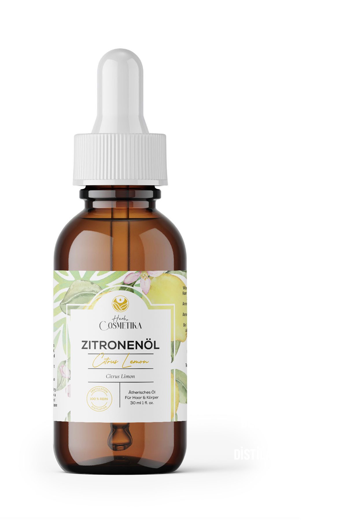 Herbs Cosmetica Körperöl Zitronenöl – 100 % naturrein Anti-Aging klärend & vitalisierend 30 ml, mit 30 ml Inhalt