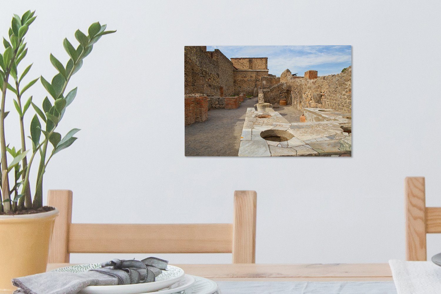Italien, cm Wandbild Innenstadt OneMillionCanvasses® Leinwandbild in St), Aufhängefertig, Leinwandbilder, Pompeji Die von Wanddeko, (1 30x20