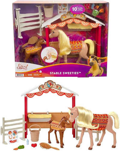 Mattel® Spielfigur »Mattel GXF53 - DreamWorks - Spirit - Spielset, 2 Pferde mit Zubehör, Stallfreunde«