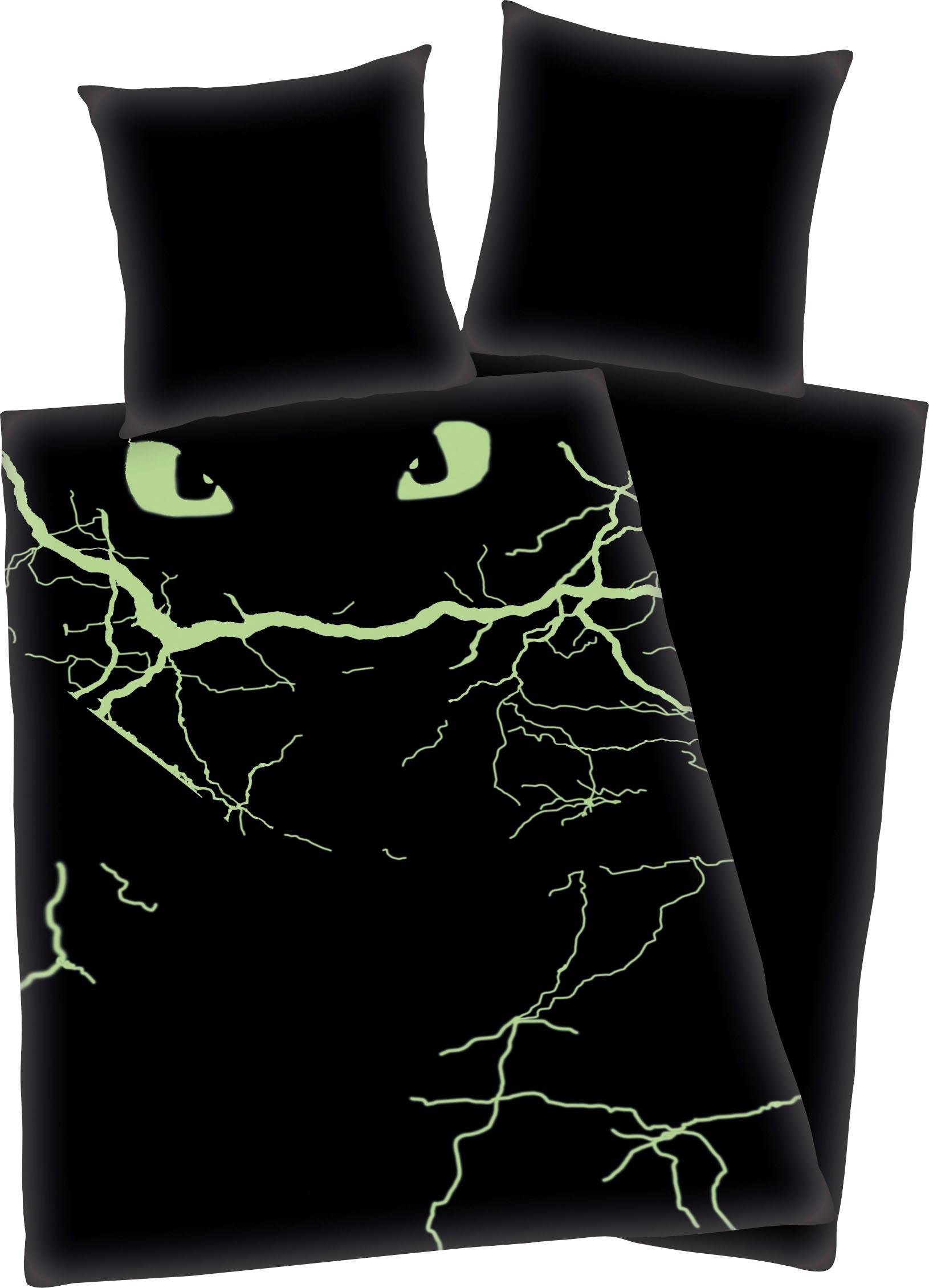 Kinderbettwäsche "Dragons Abenteuer" 2 Stk. tlg. mit Glow in the Dark Effek günstig online kaufen