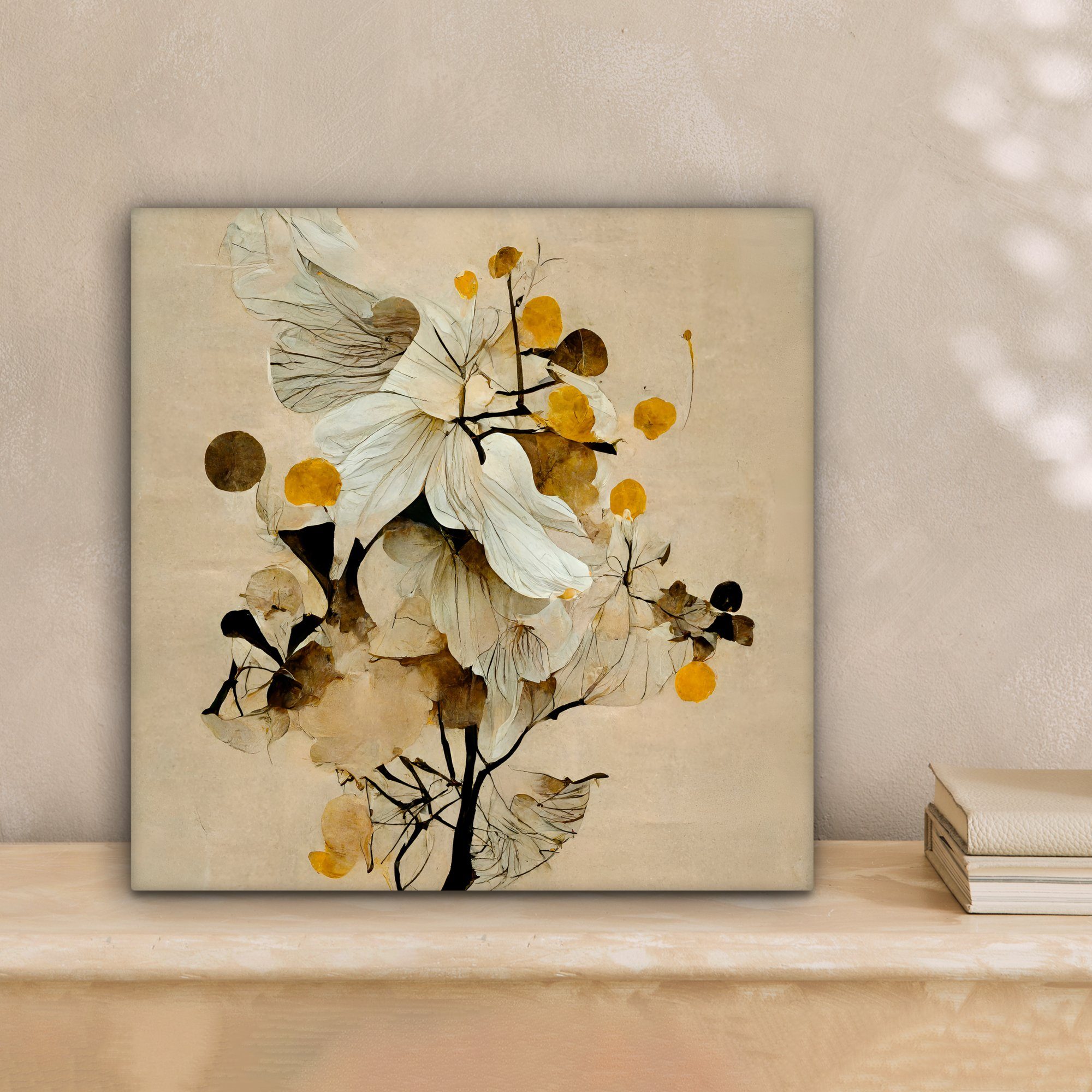 OneMillionCanvasses® Leinwandbild Blumen - Pflanzen - Gold - Vintage, Fotod günstig online kaufen