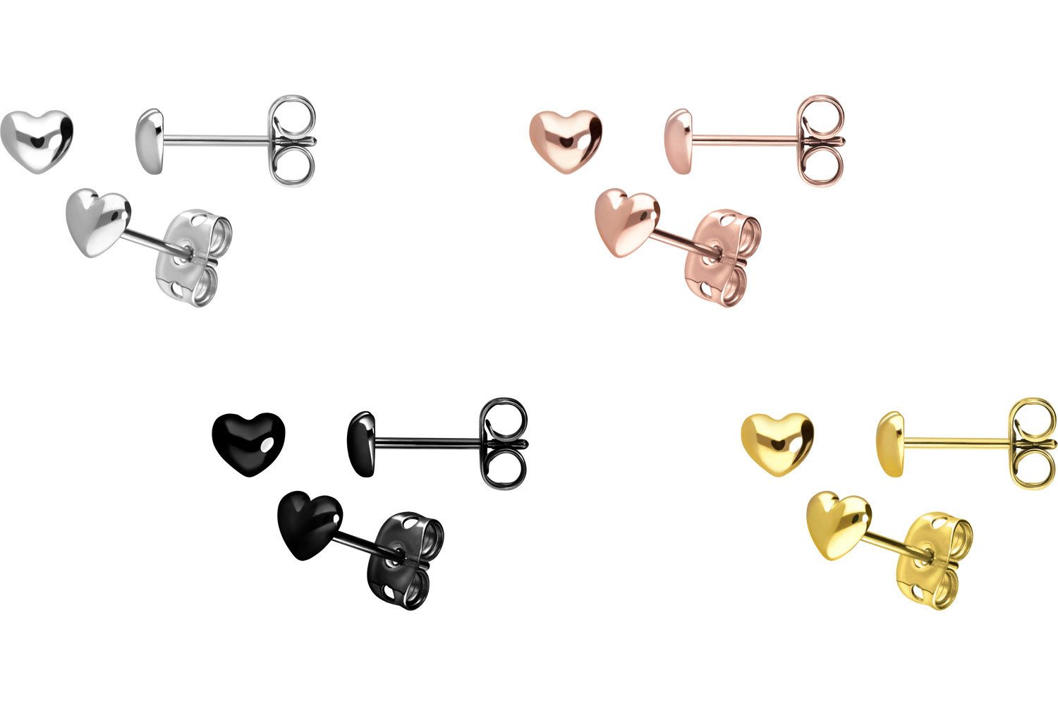 FILANGO Paar Ohrstecker Titan Ohrstecker HERZ (Ohrstecker, 1-tlg)