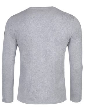 Piz Palü Langarmshirt Herren Pullover "Unterhaching" mit Skifahrer Print, 020034 - Grau - Longsleeve langärmeliges T-Shirt (1-tlg)
