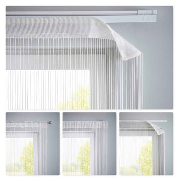Fadenvorhang, Gardinenbox, Multifunktionsband (2 St), transparent, Fadengardinen Tunneldurchzug Flauschband Multiband Raumteiler 20303MB2
