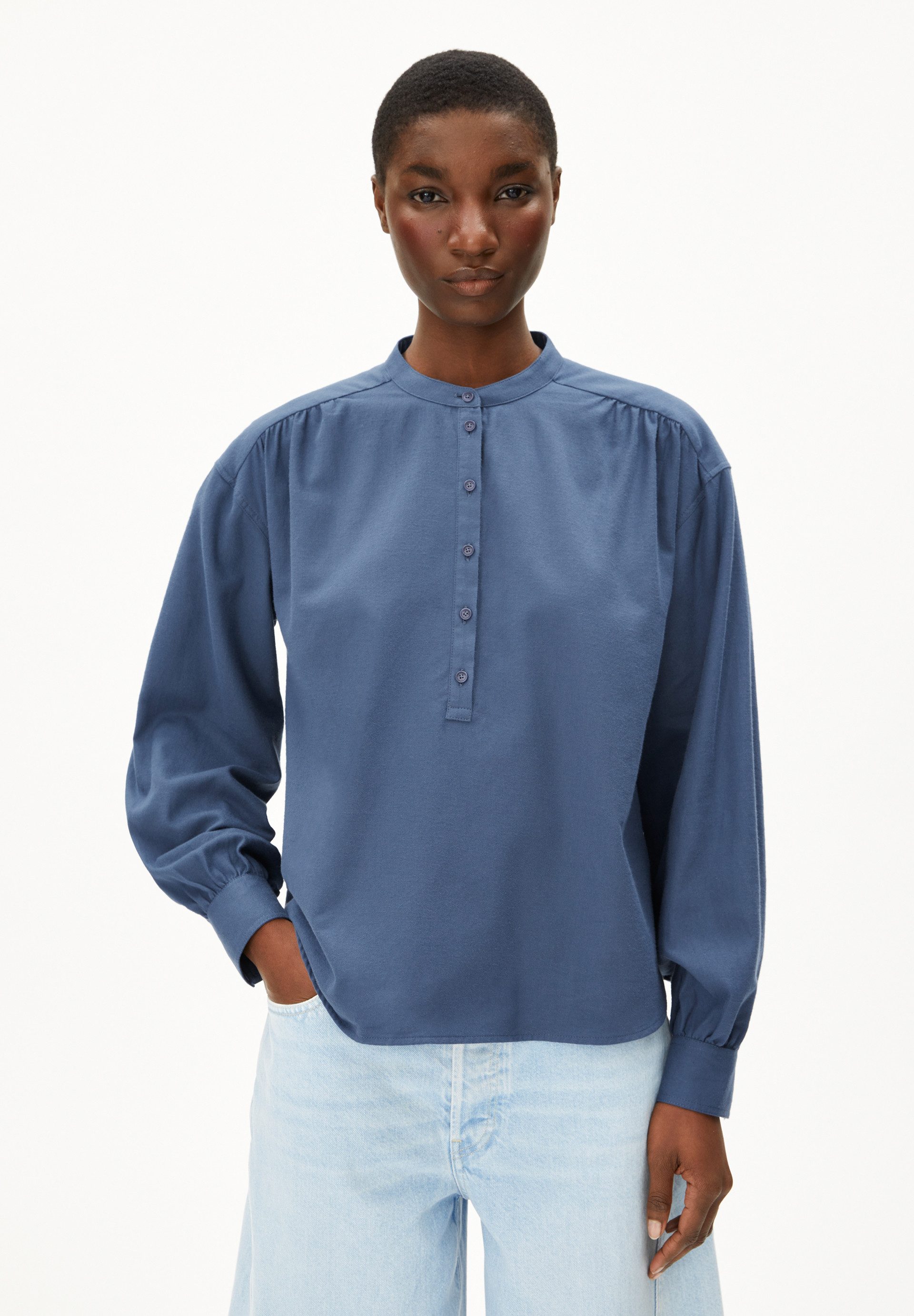 Armedangels Langarmbluse EFINARAA BRUSHED Longsleeve aus Bio-Baumwolle Loose Fit