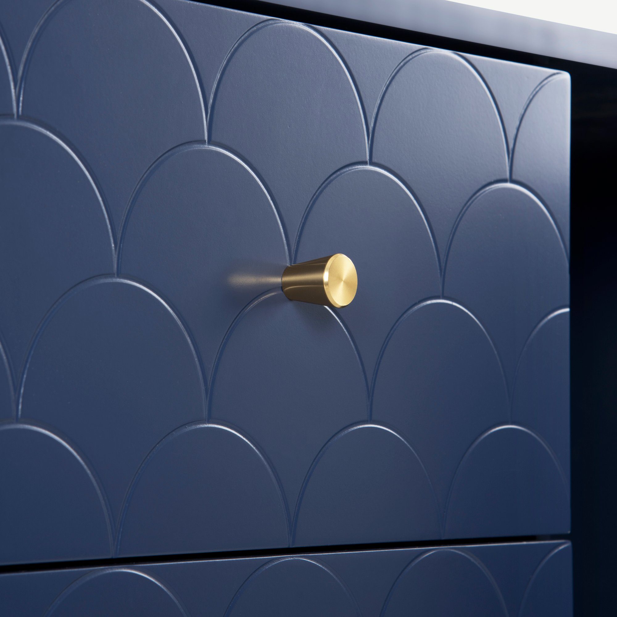 Kommode (1 St., Sideboard Schubladenschrank mit 3 Schubladen und 2 Türen), Fischschuppenmuster, Metallbeine, Verstellbare Ablage, 120*40*82 cm