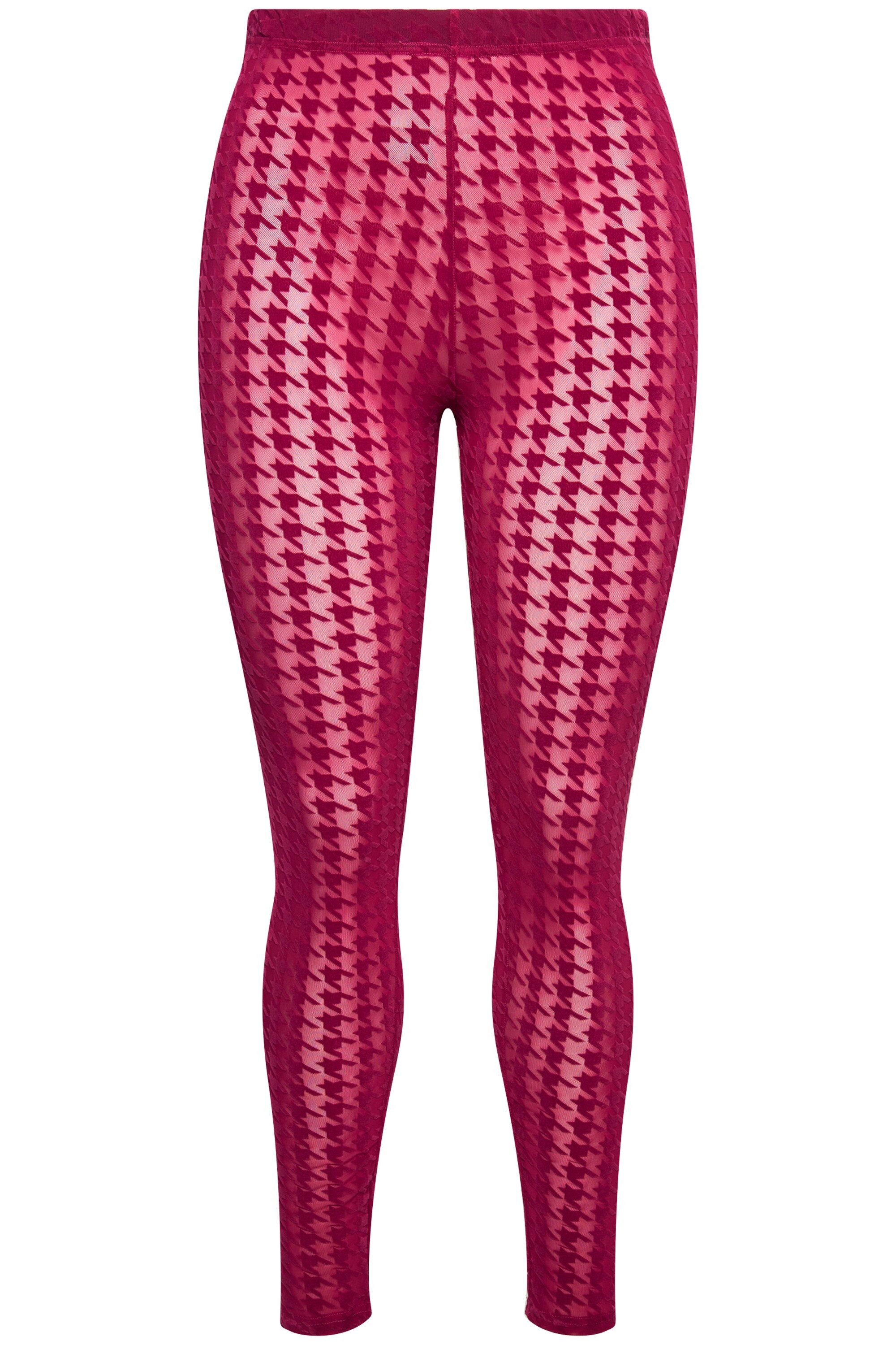 Ulla Popken Feinstrumpfhose Strumpf-Leggings Flockdruck Hahnentritt günstig online kaufen