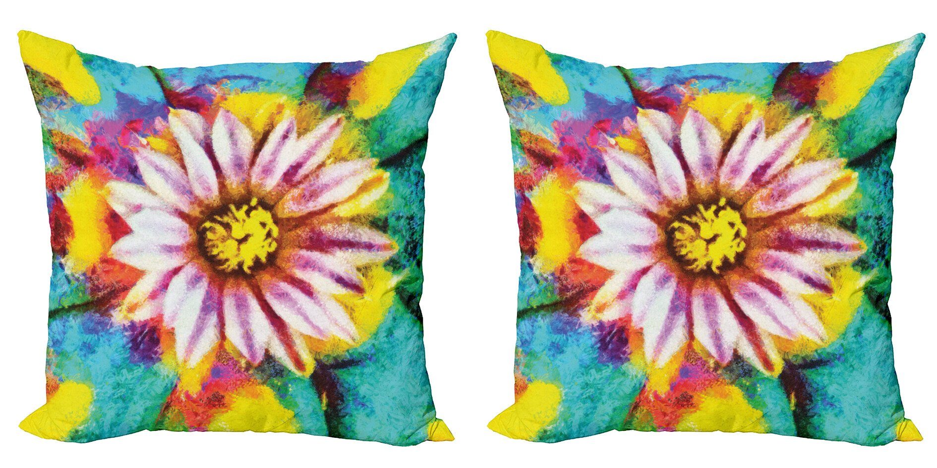 (2 Digitaldruck, Kissenbezüge Blumendruck-Kunst Stück), Petal Modern Doppelseitiger Abakuhaus Accent Blume