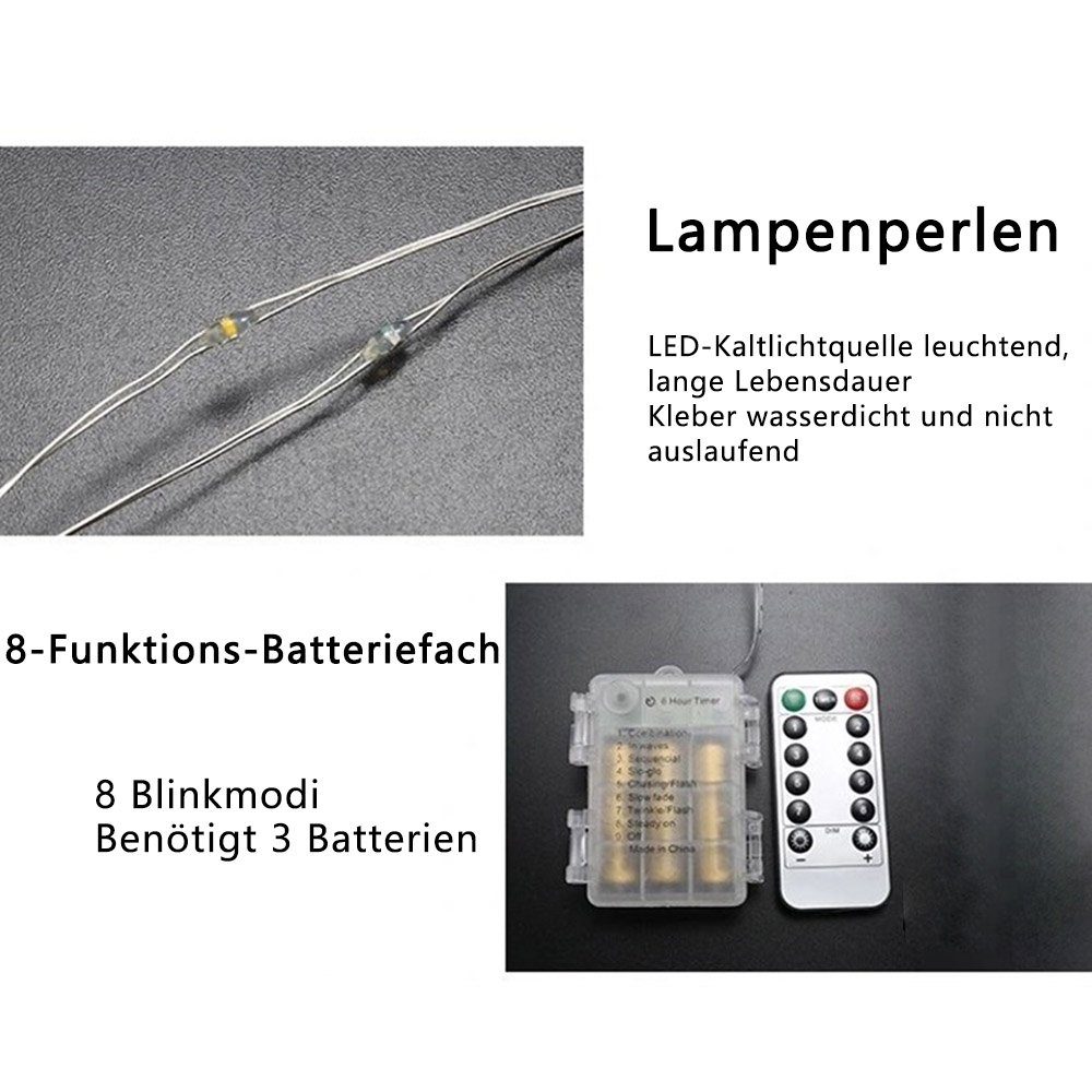 LED Lichterkette, 100-flammig Wasserdicht LED-Lichterkette Deko, 10m/100 Dekorative Innen LED-Lichterkette