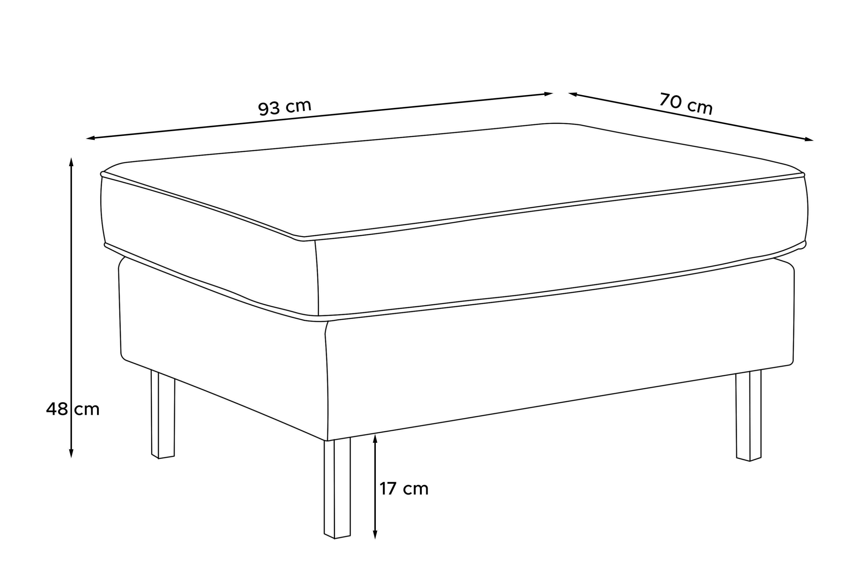 KONSIMO® Sitzhocker INVIA Sitzhocker Pouffe, Grundschicht: Echtleder, auf hohen Metallfüßen, Hergestellt in EU
