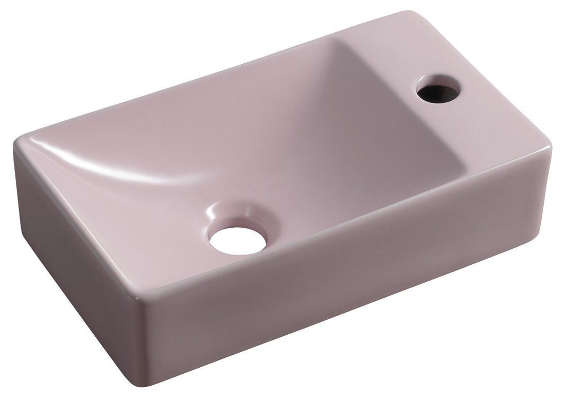 Sapho Waschtisch Keramik-Waschtisch 38x22cm, Öffnung für Wasserhahn auf rechten Seite, Sapho-MGT38222