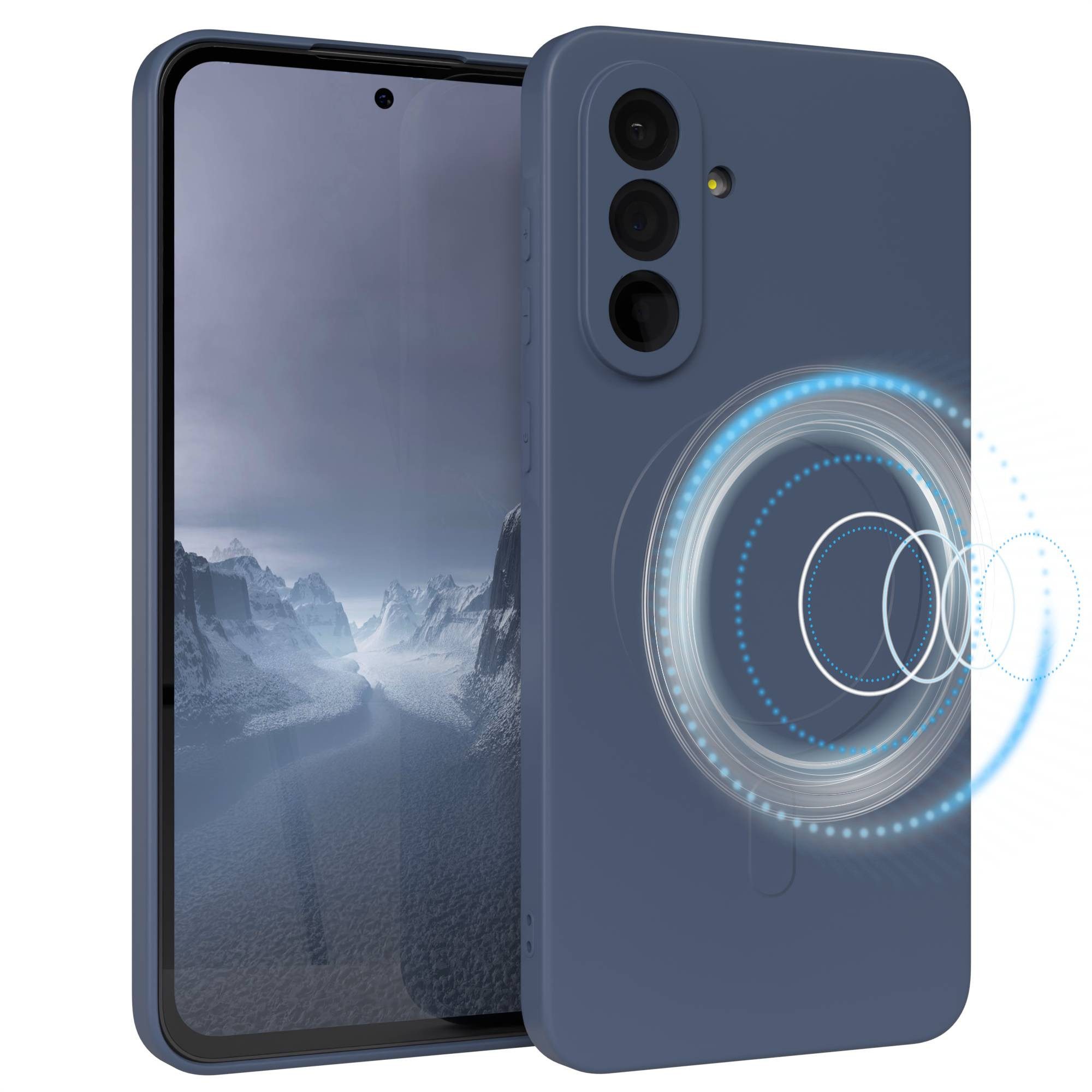 EAZY CASE Handyhülle für Samsung Galaxy A36 Hülle Silikon 6,7 Zoll, Softcase mit MagSafe mattierte Silikonhülle Back Cover Petrol