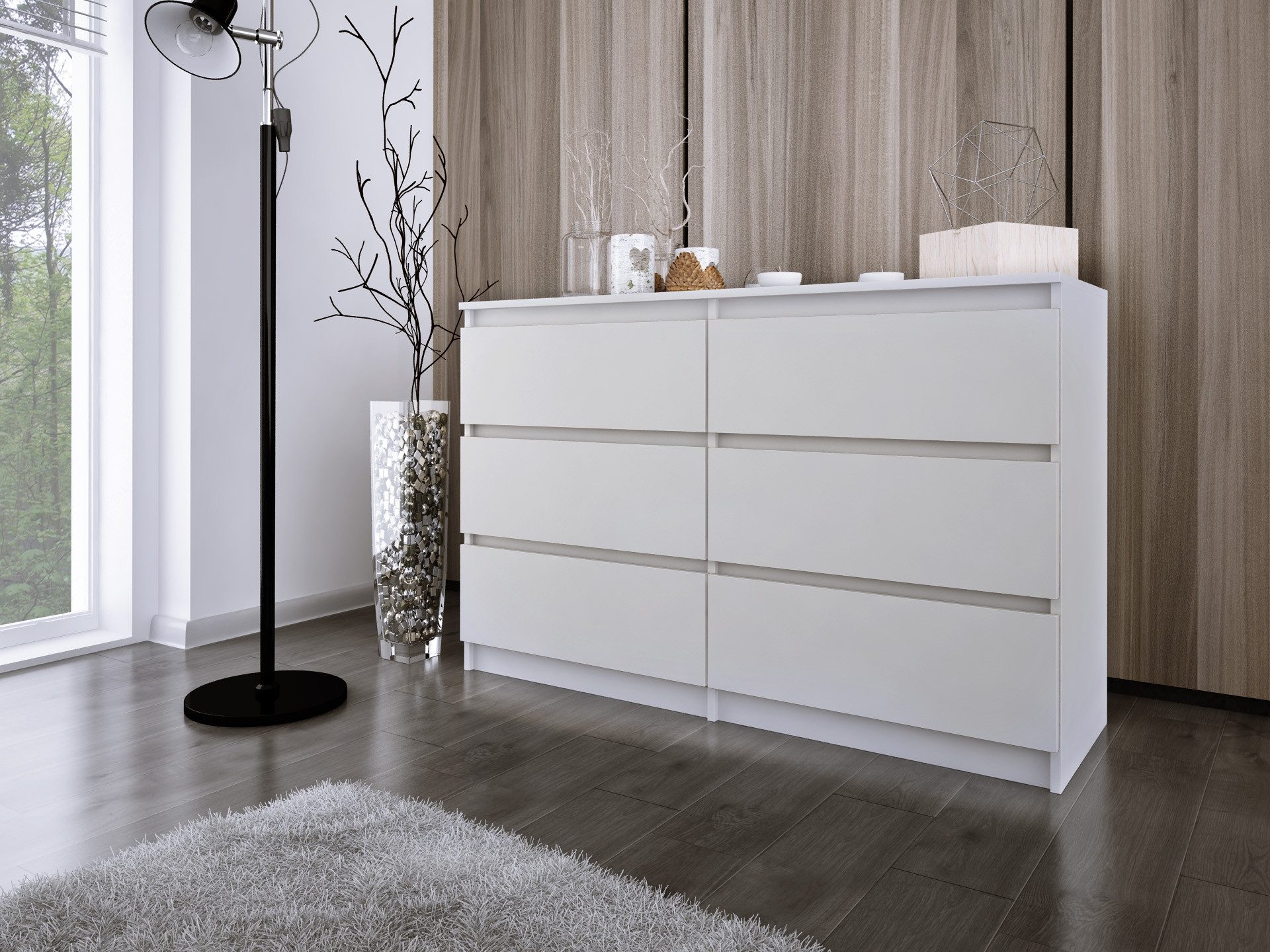 Faizee Möbel Schubkastenkommode Kommode ZOE 6 Schubladen - Modernes Design für Ihre Wohnräume