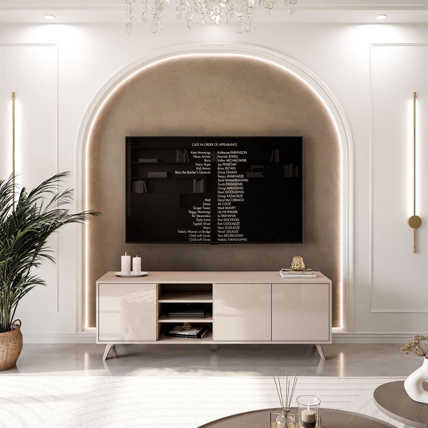 Lookway TV-Schrank SANAYI in Kaschmir mit eleganten Füßen Breite: 156 cm günstig online kaufen