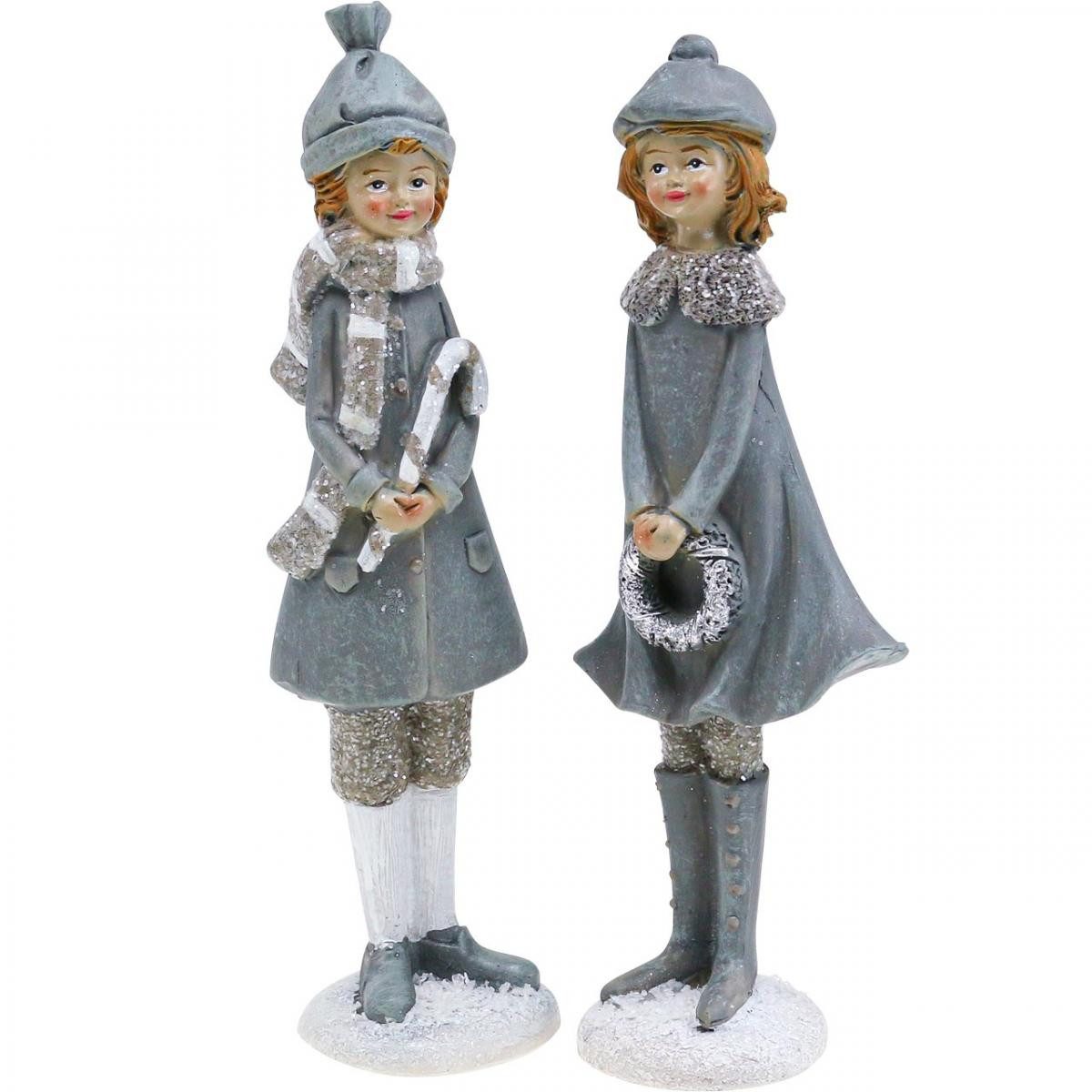 Viana Weihnachtsmann Winterkinder Figuren Mädchen H19cm 2er-Set, 2 Stück