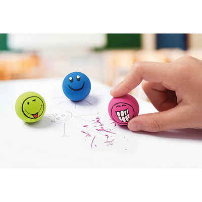 WEDO Schreibtischunterlage WEDO Kunststoff-Radierer Radierbälle SMILE, 3er Klarsichtbox