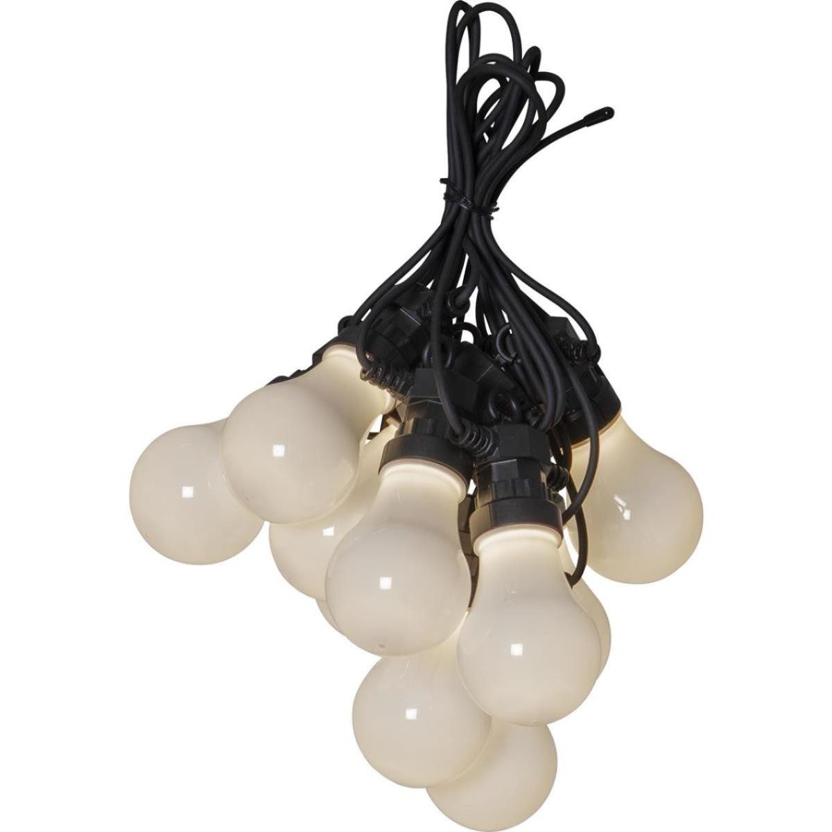 STAR TRADING LED-Lichterkette Circus 10 opal weiße Glühbirnen Garten Partylichterkette 4m outdoor, 10-flammig