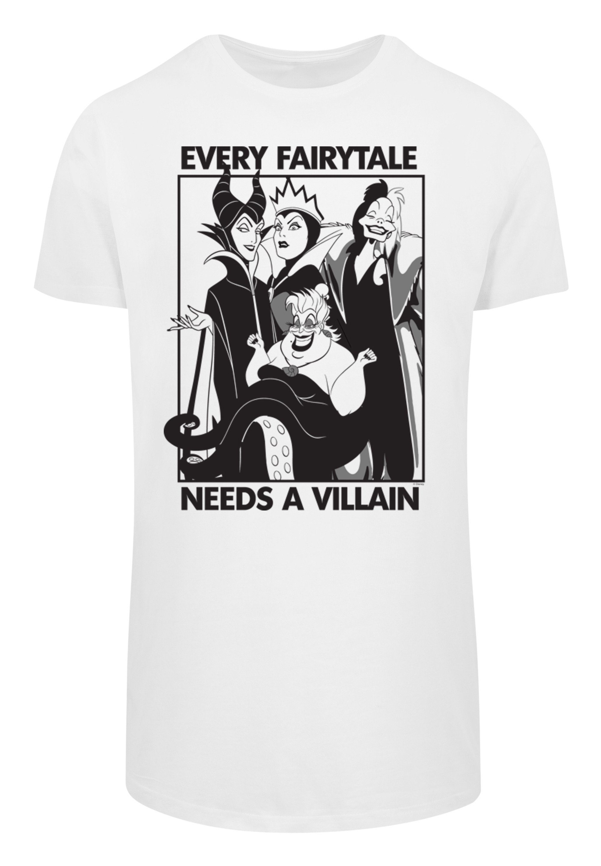 Herren Shirts F4NT4STIC T-Shirt Long Cut T-Shirt 'Disney Every Fairy Tale Needs A Villain'