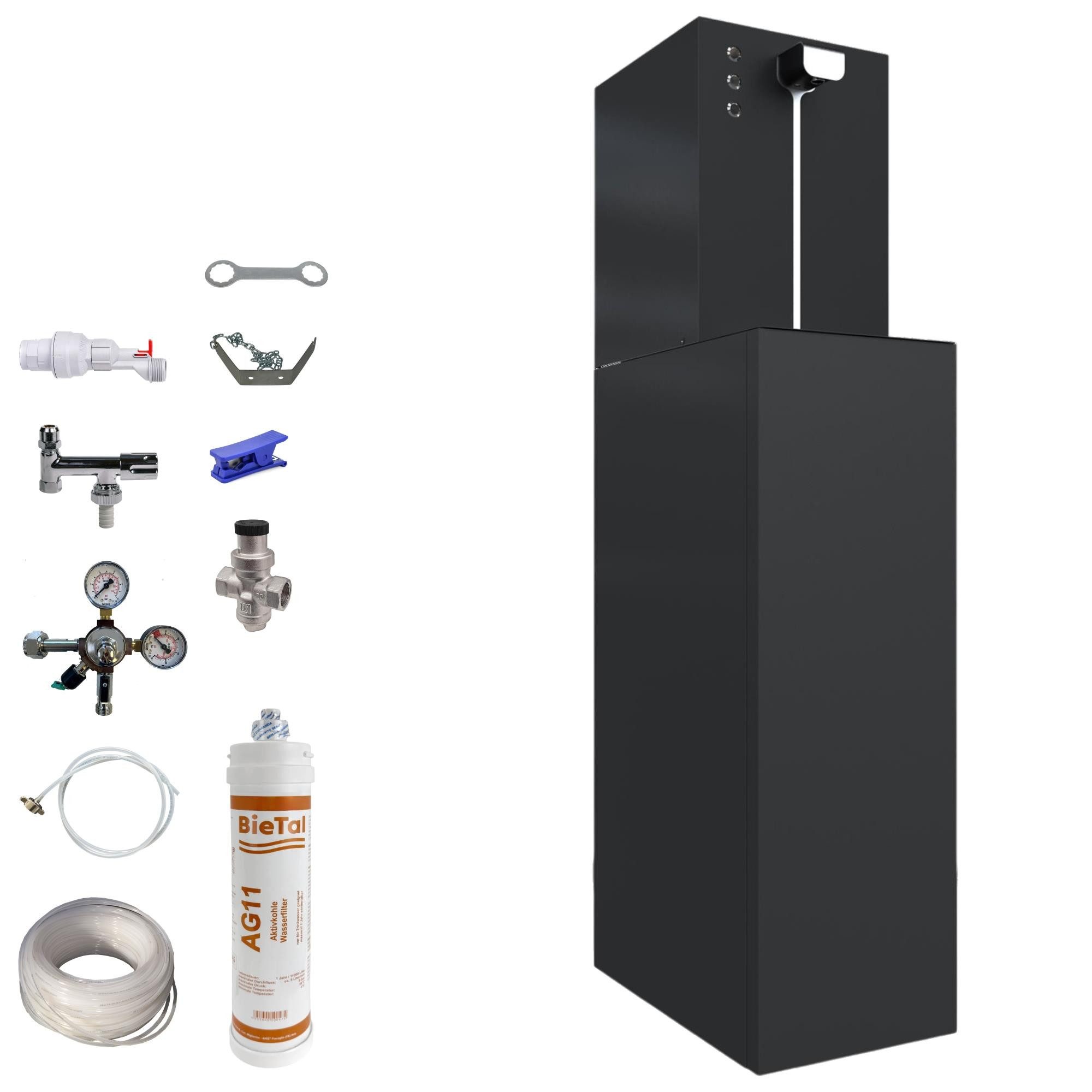 BieTal Wassersprudler Premium Sprudelwasser Wasser Anlage Italbedis Flux 30 Office Plus Set, (Set, 37-tlg), Sprudelwasseranlage Trinkwasser Wasserspender
