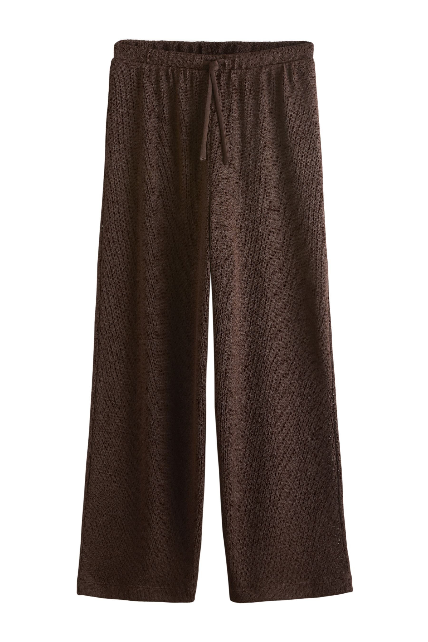 Next Palazzohose Hose mit weitem Bein im Strick-Look (1-tlg)
