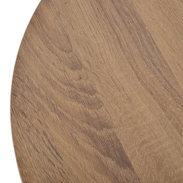 Merax Couchtisch aus Holz im Industrial Minimalistisch Design (2-St), Set rund Satztisch Wohnzimmertisch 1,5 cm Platte