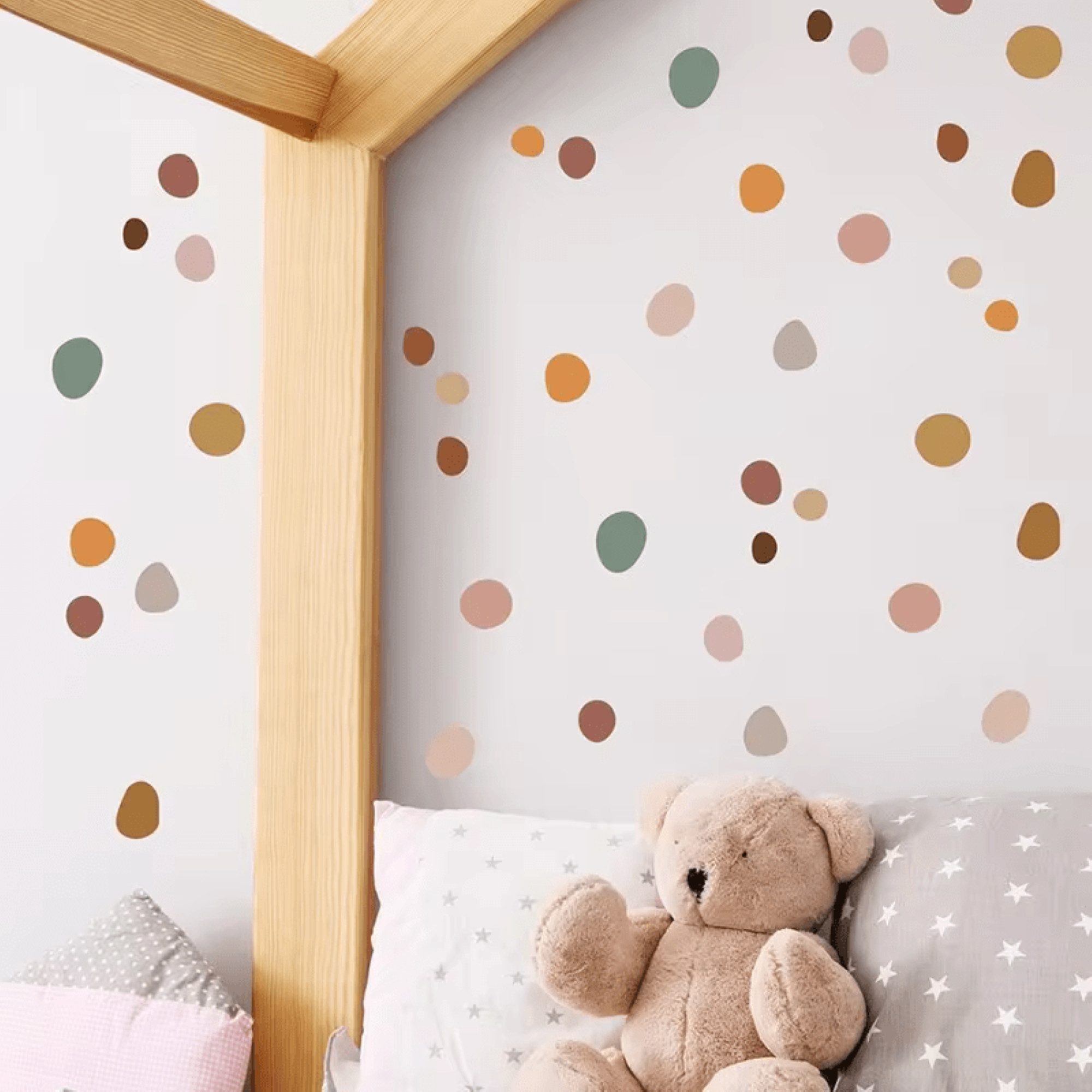 Montegoni Wandsticker 42 Stück Böhmen Stil unregelmäßigen Kreis Steine Wandaufkleber (Wandtattoo für Schlafzimmer,kinderzimmer,Wand deko), wasserdichte,abnehmbare