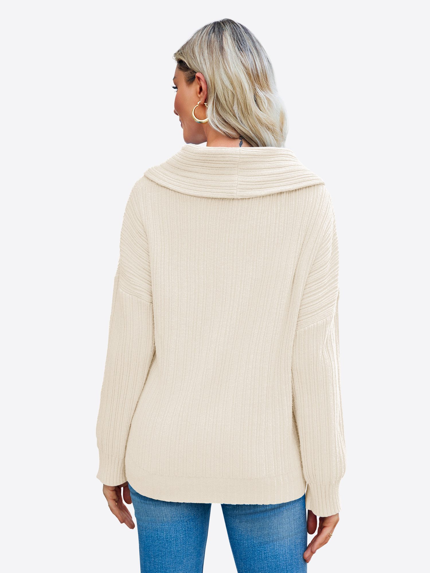 Imily Bela Sweater Damen Oversize-pullover mit schulterfreiem Ausschnitt (P günstig online kaufen